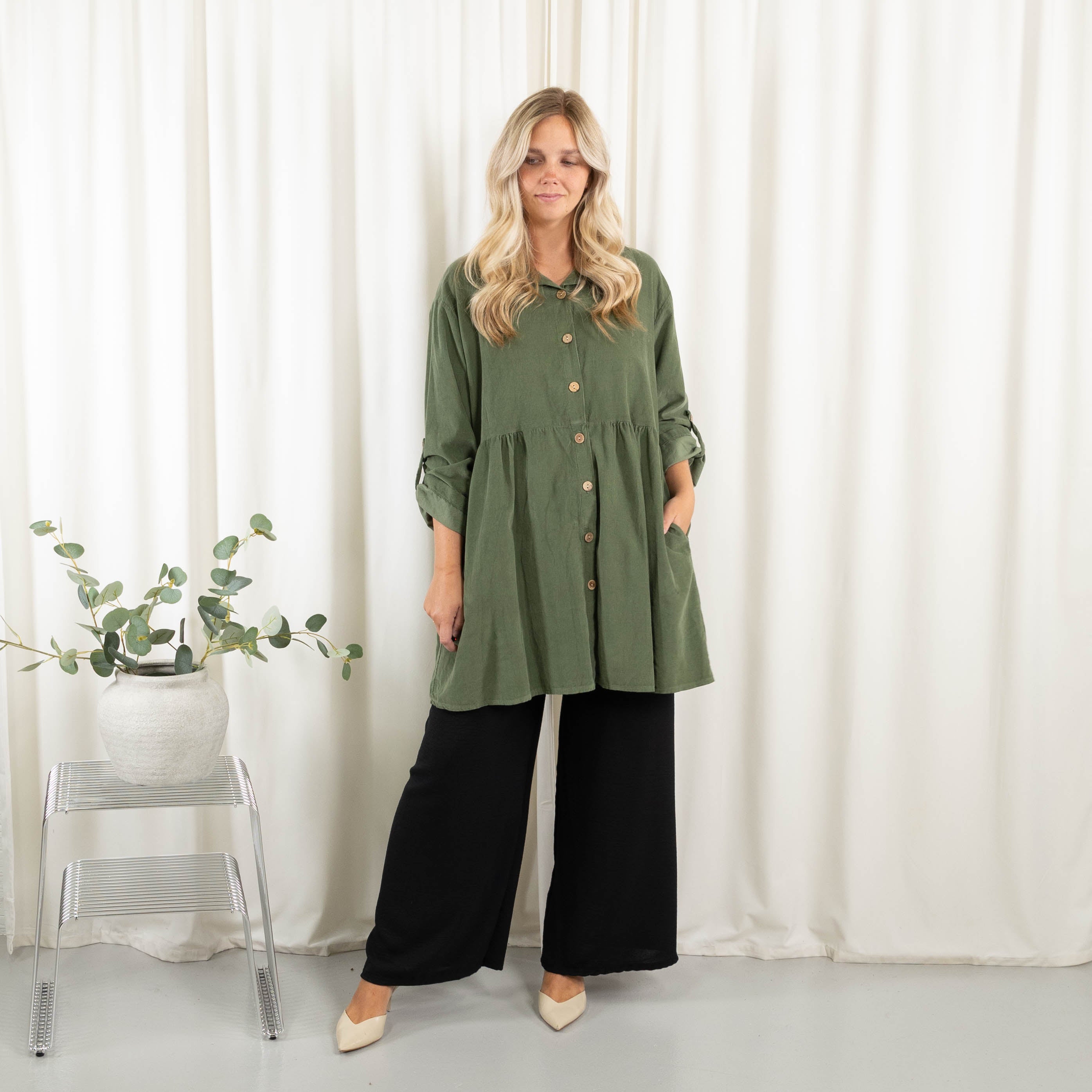 Belinda tunika/kjole, Khaki