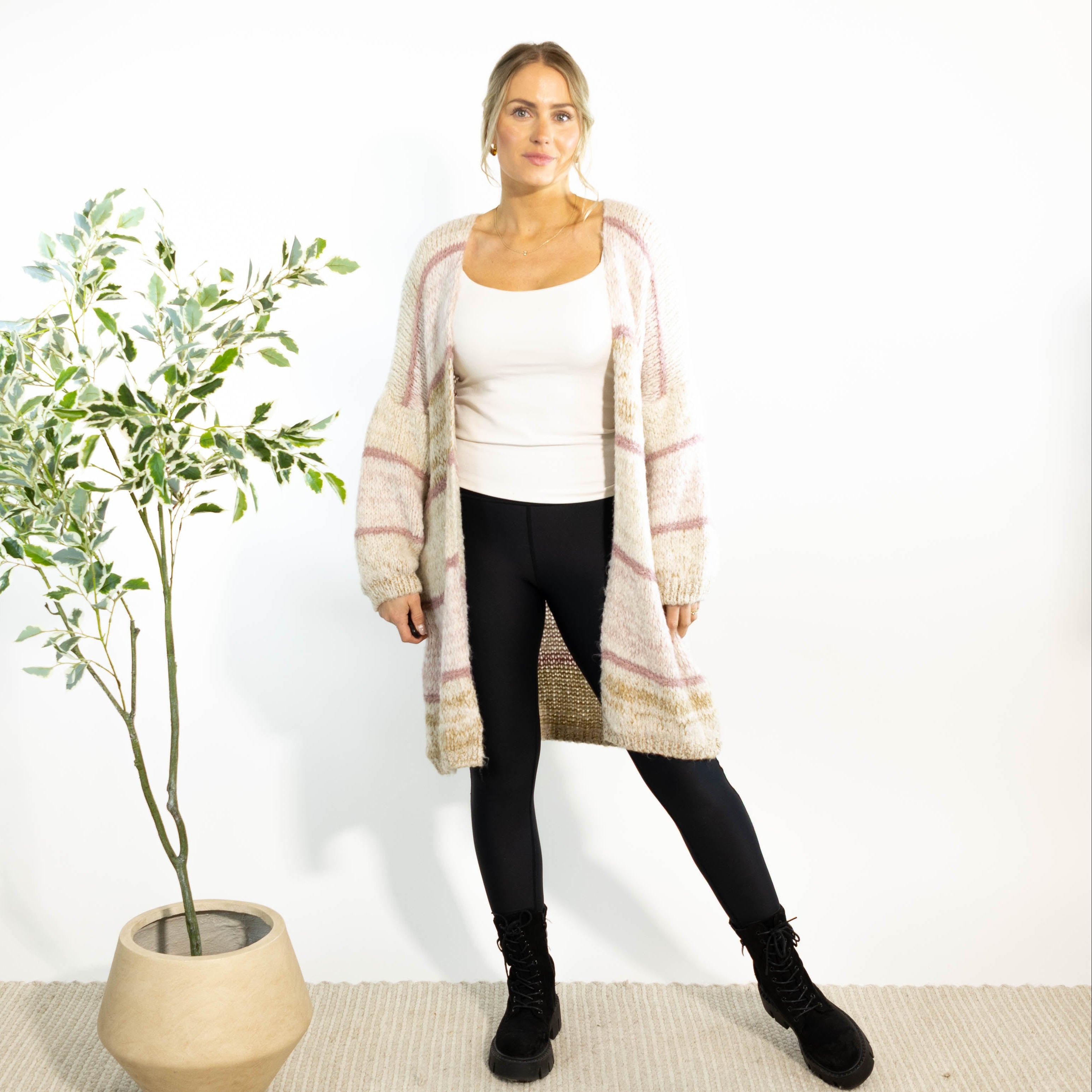 Annette strikcardigan, Rosa