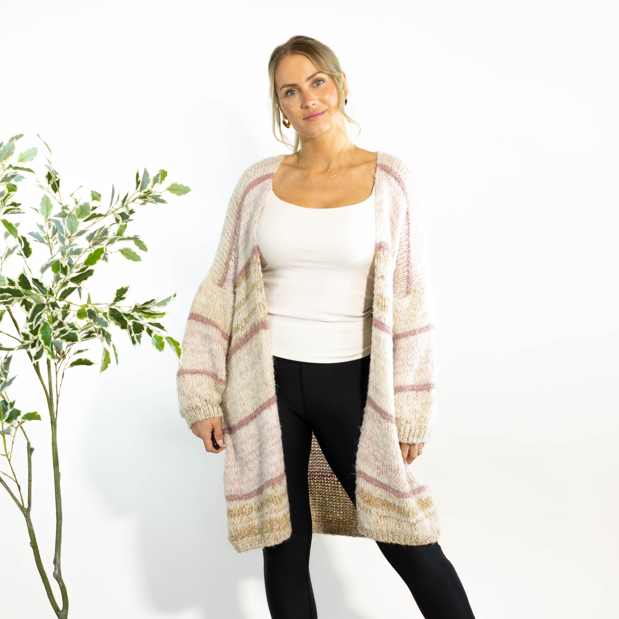 Annette strikcardigan, Rosa