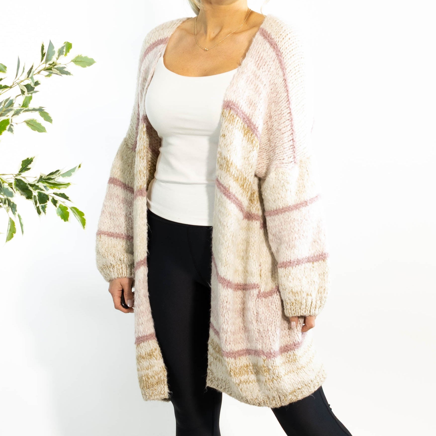 Annette strikcardigan, Rosa