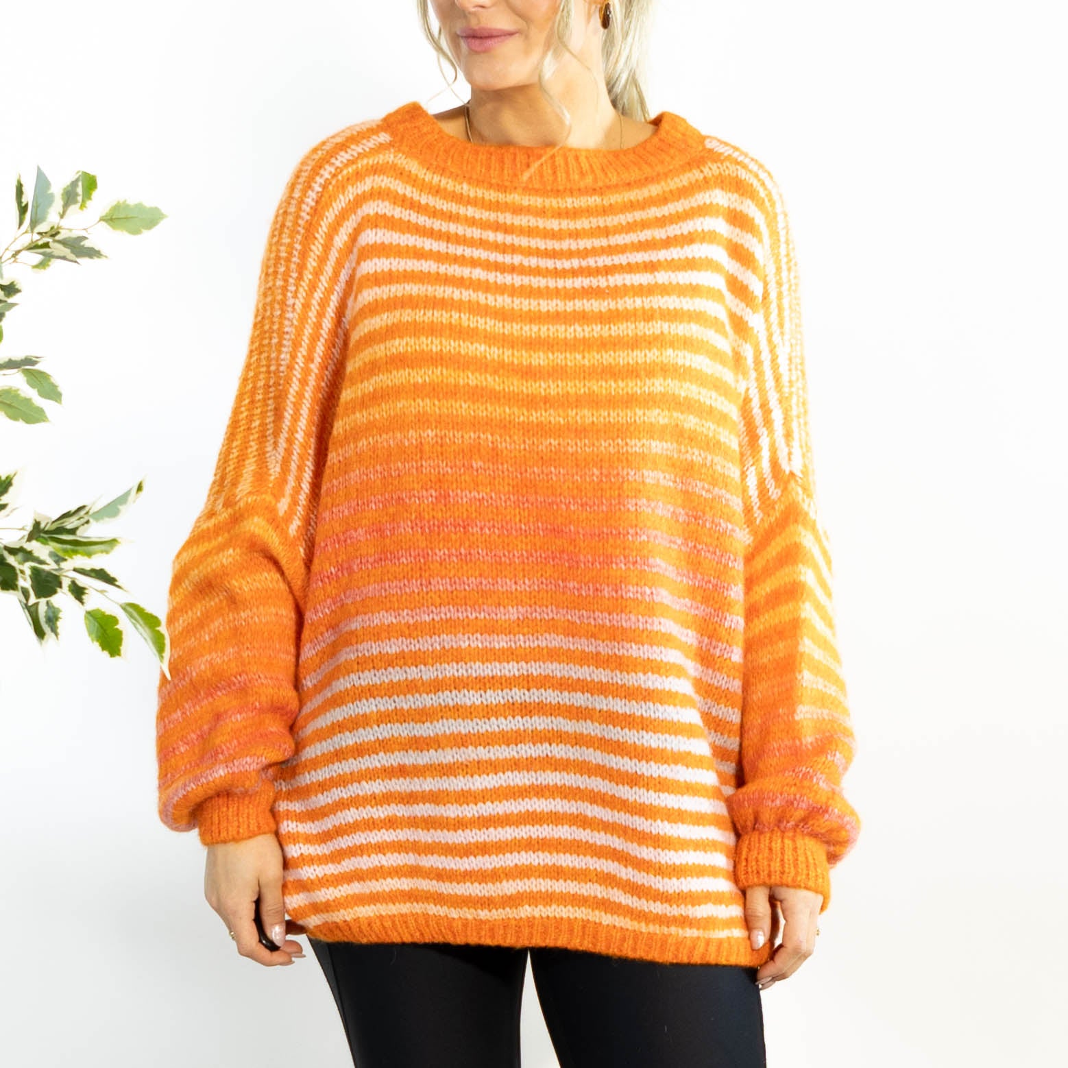 Tammy stribet strik, Orange