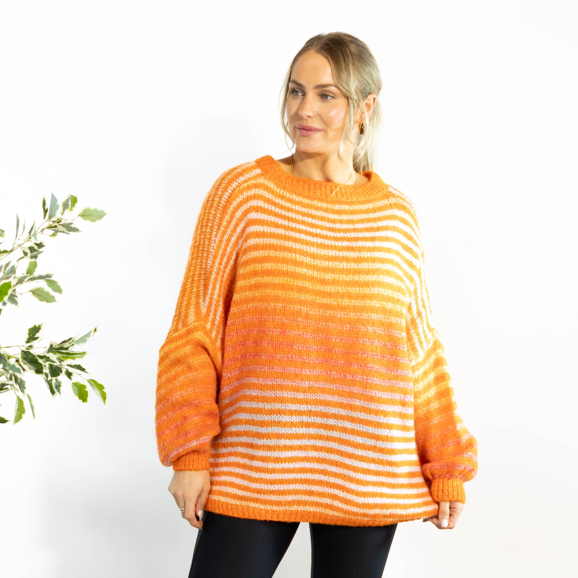 Tammy stribet strik, Orange