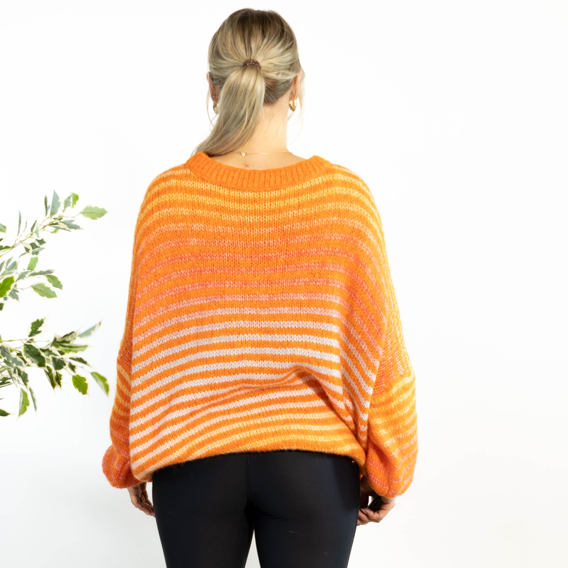 Tammy stribet strik, Orange