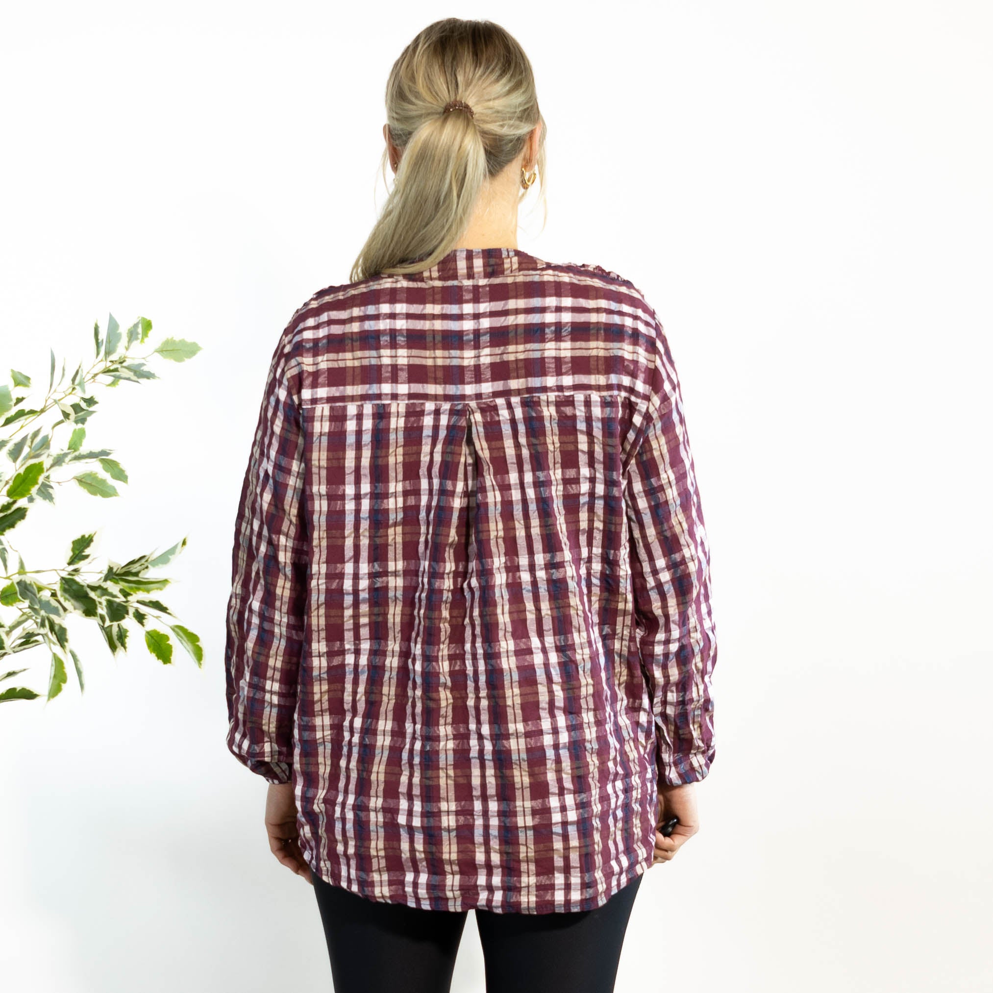 Gertrud ternet bluse, Bordeaux
