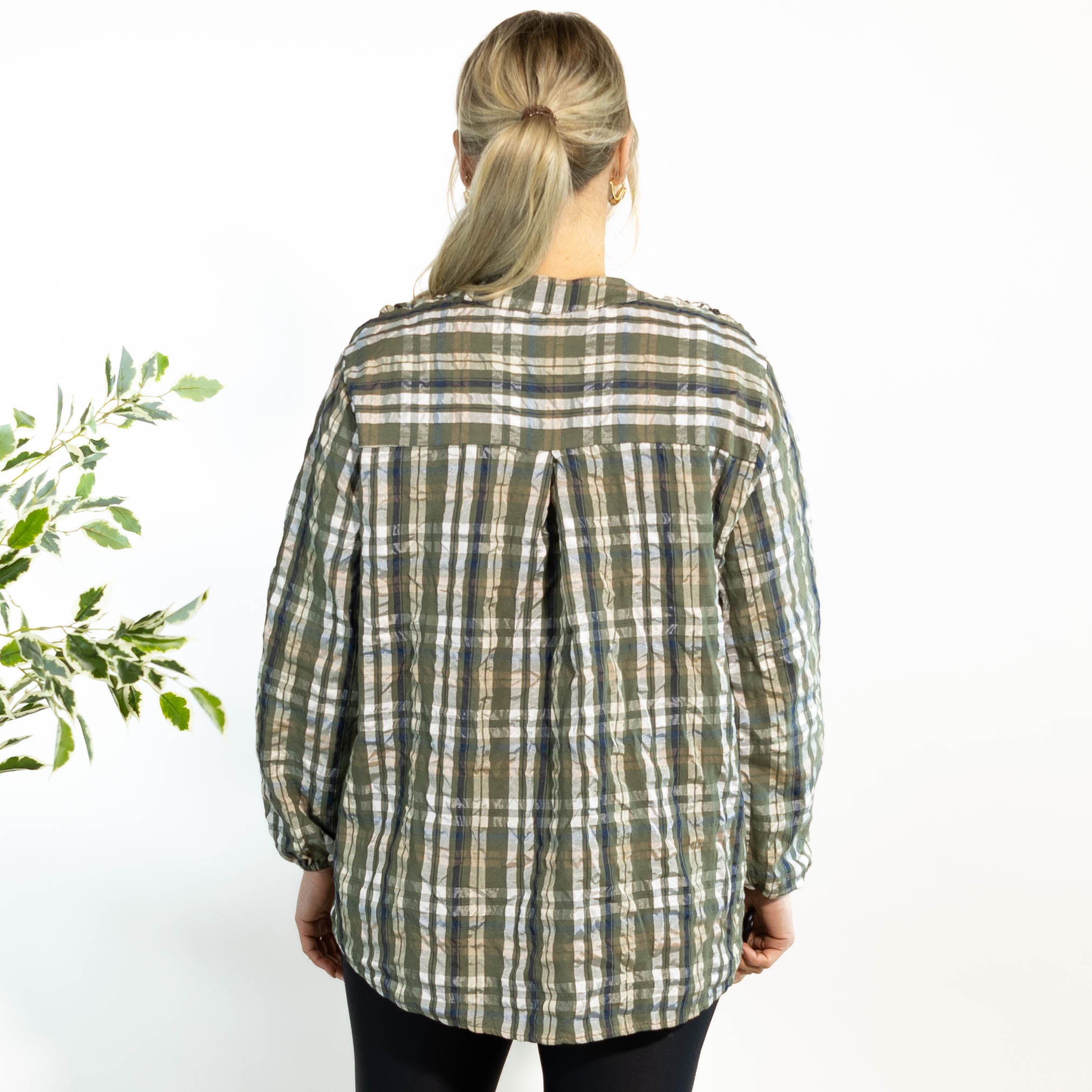 Gertrud ternet bluse, Khaki