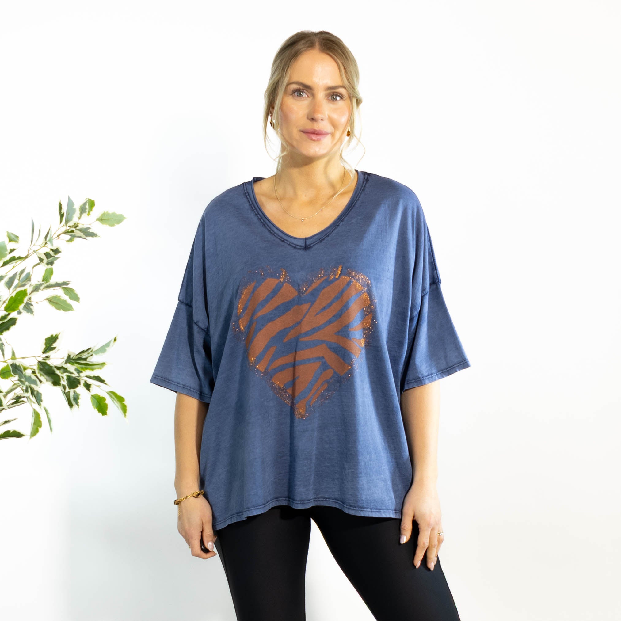 Tinka acid wash t-shirt, Blå