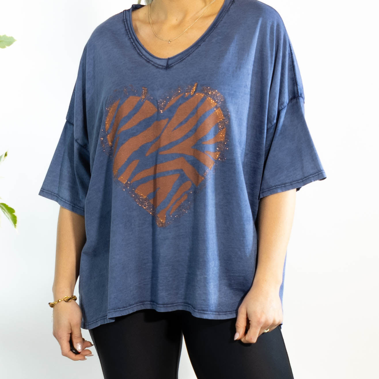 Tinka acid wash t-shirt, Blå