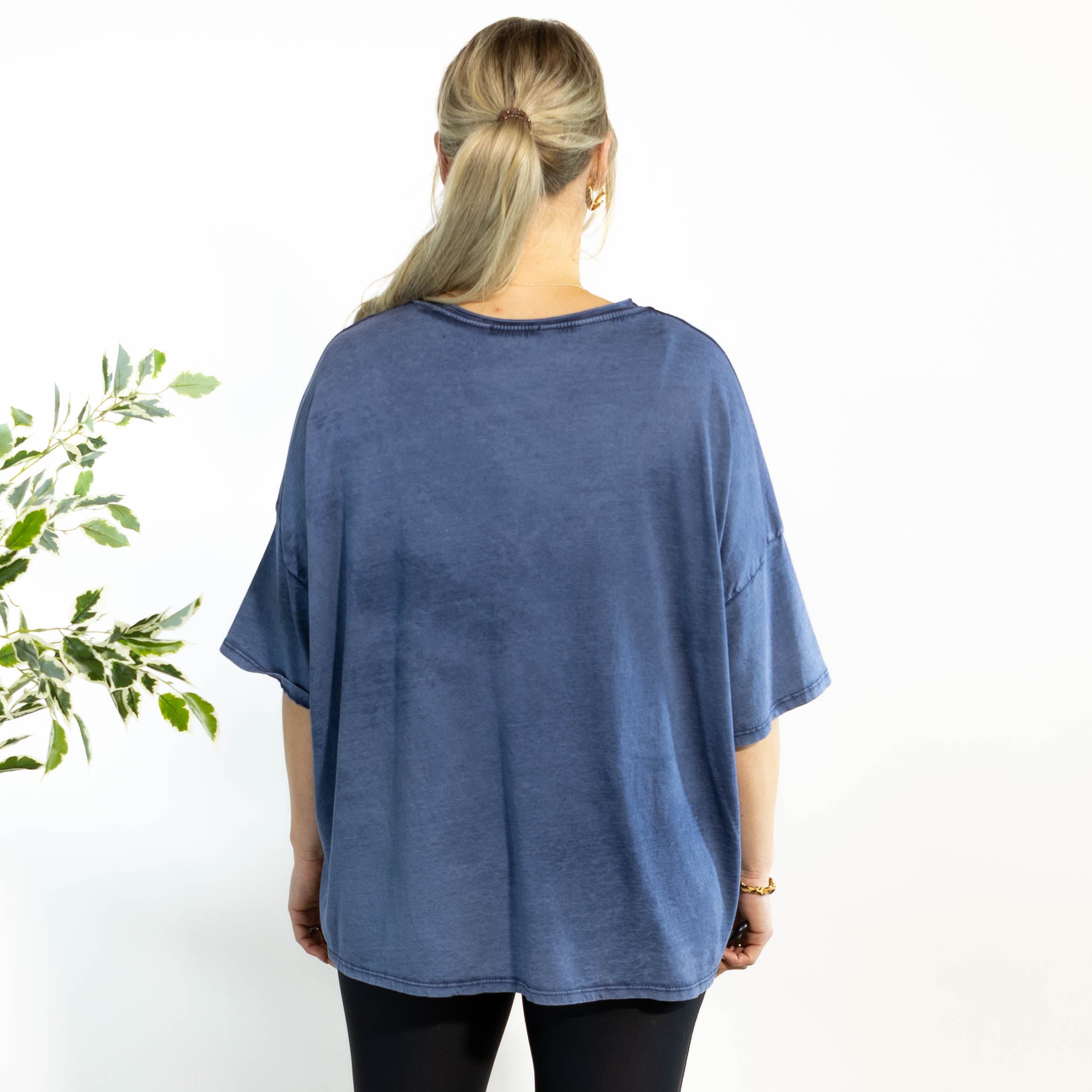 Tinka acid wash t-shirt, Blå