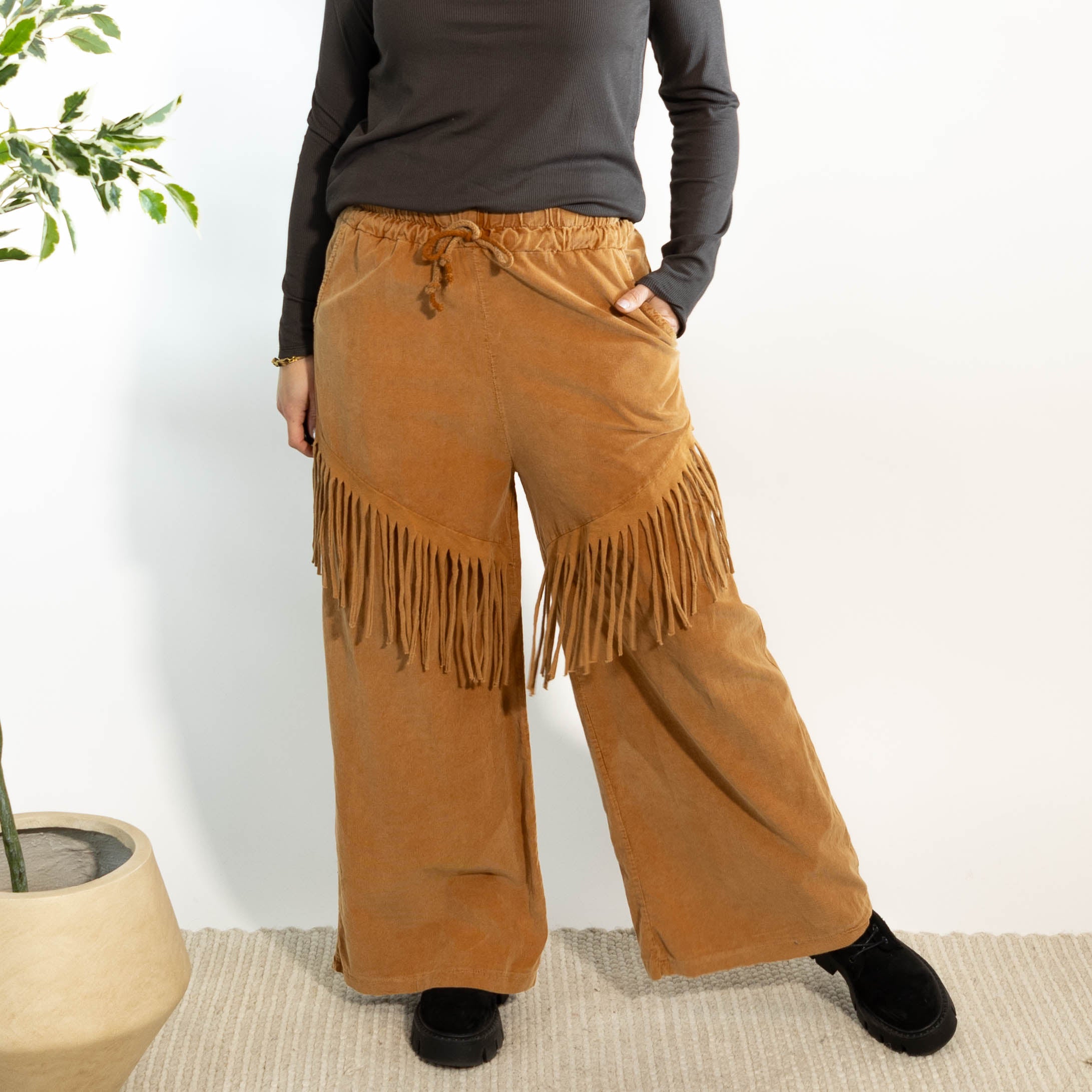 Farah bredbenet fløjlsbukser, Rust