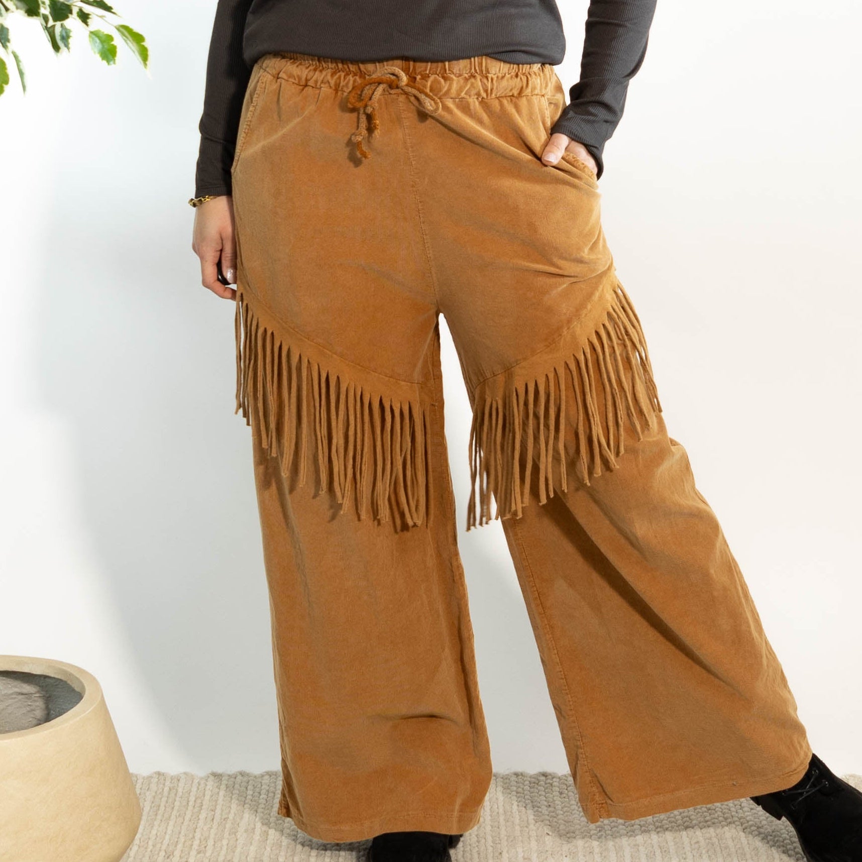 Farah bredbenet fløjlsbukser, Rust