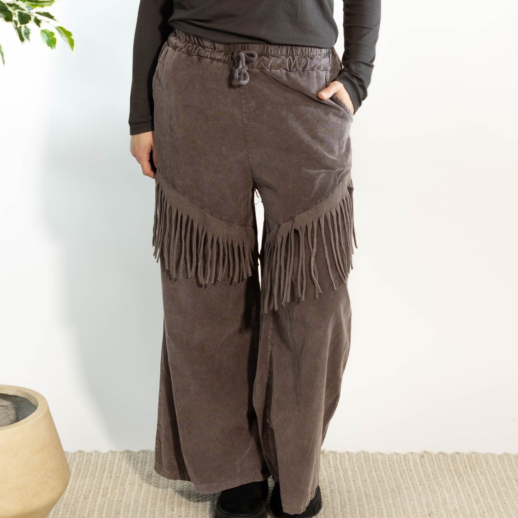 Farah bredbenet fløjlsbukser, Choko