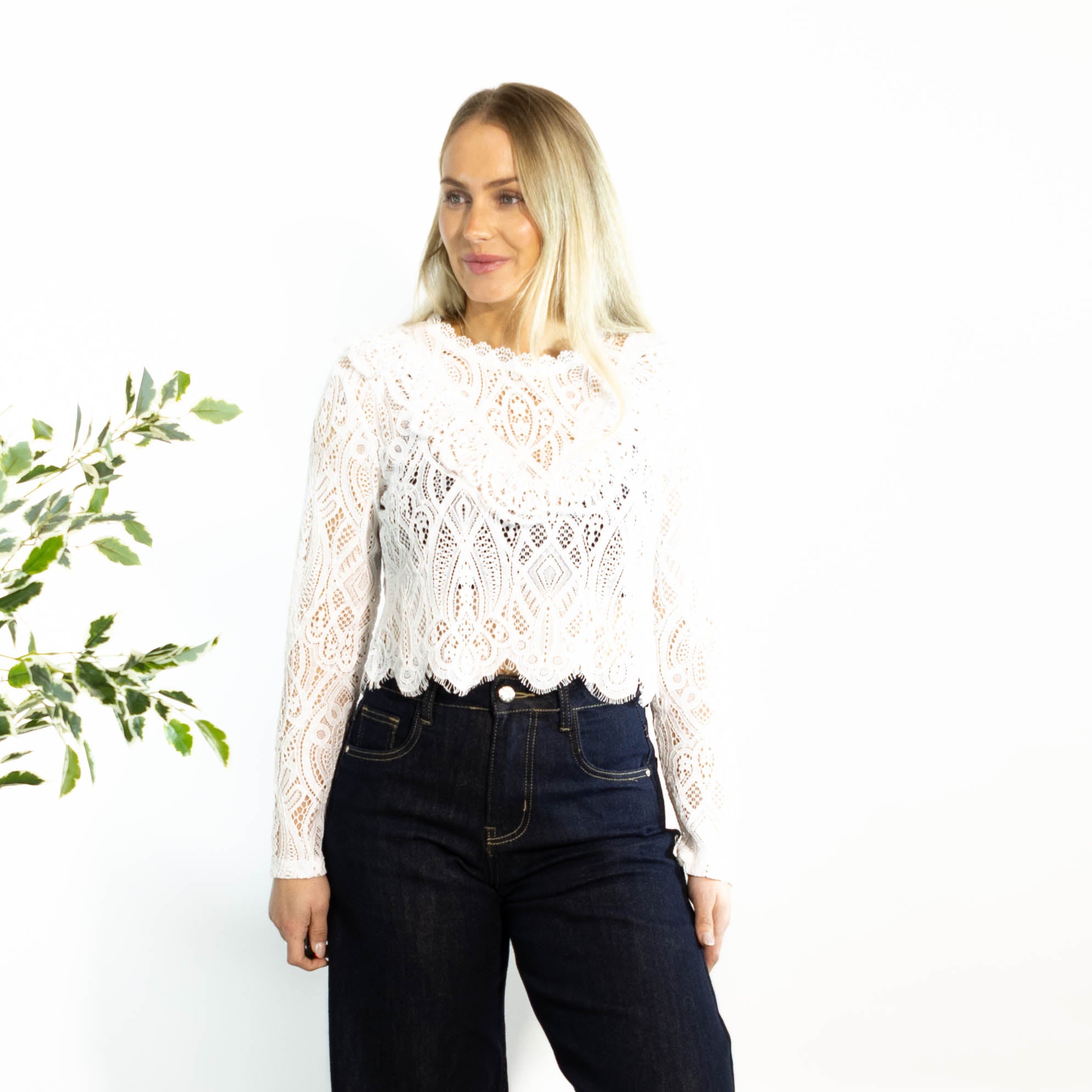 Solvej lace overdel, Hvid