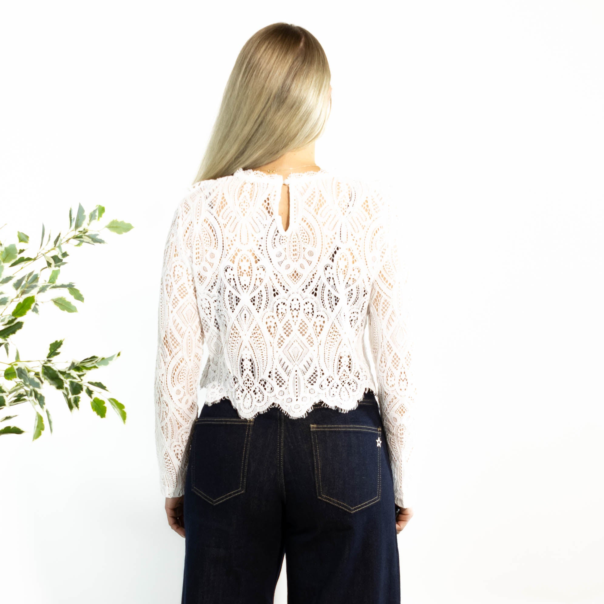 Solvej lace overdel, Hvid