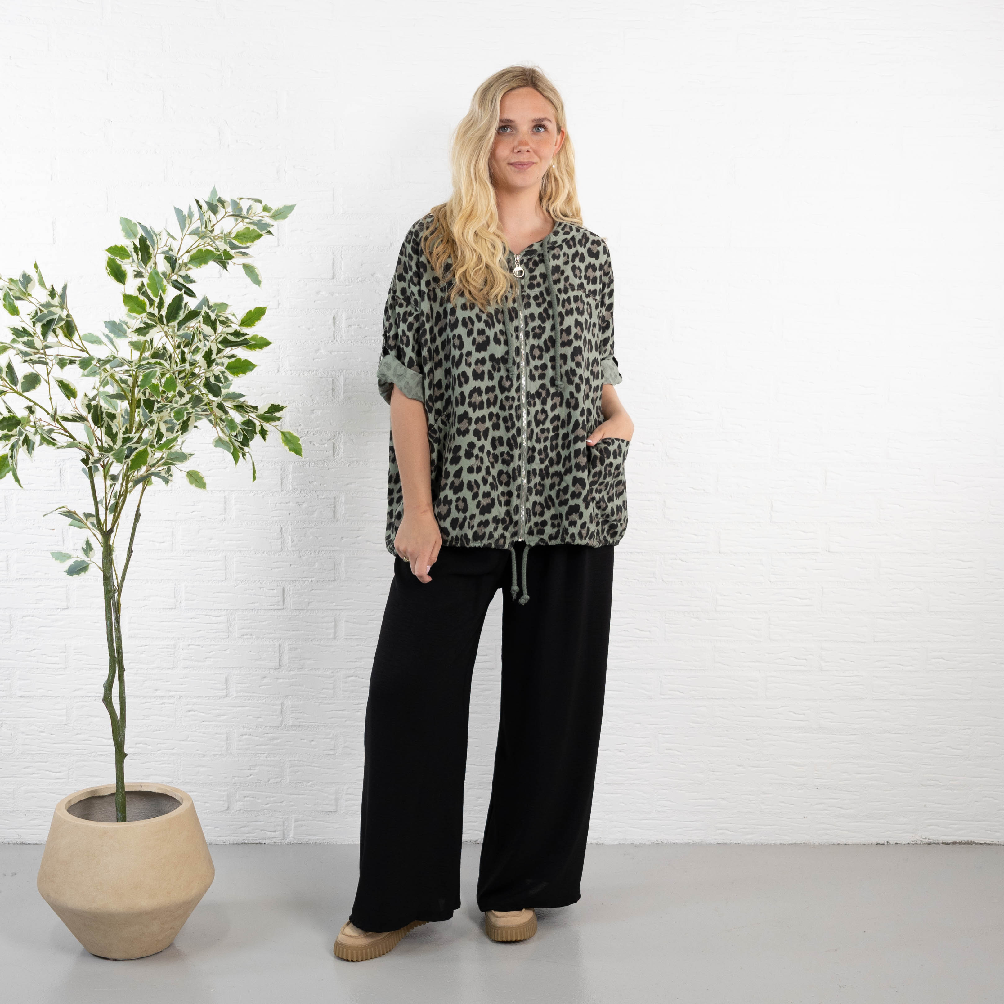 Leona cardigan, Khaki