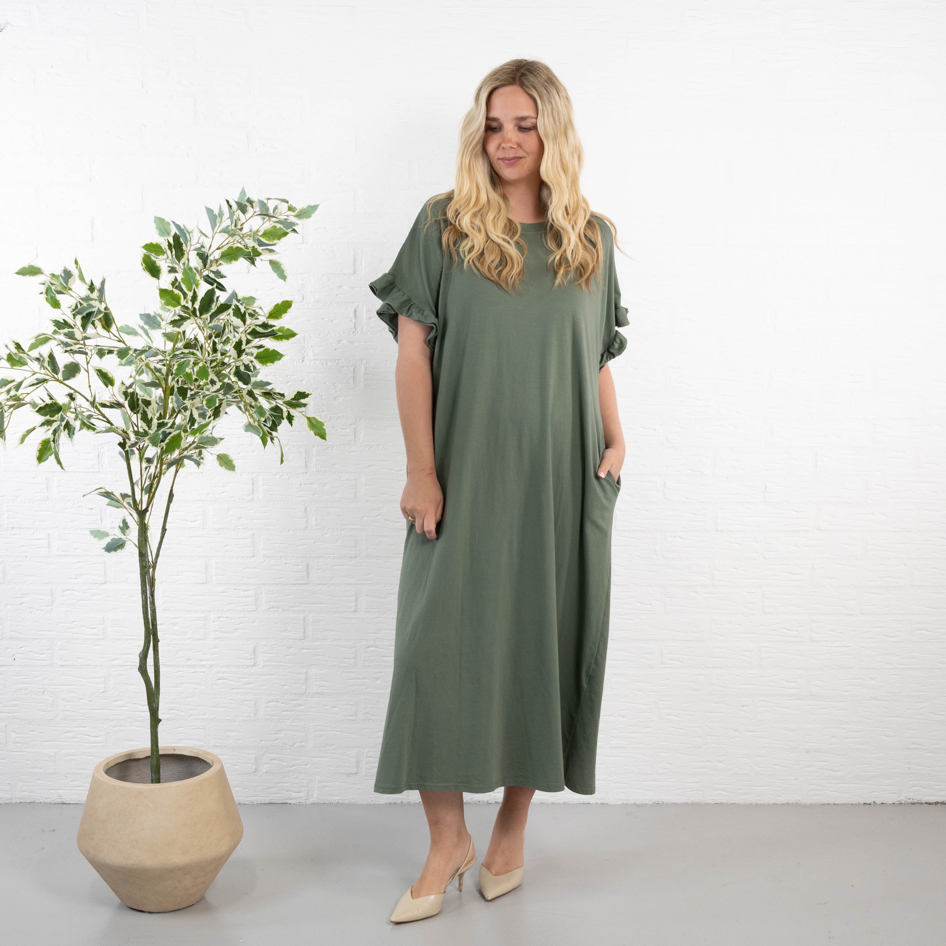 Chantelle kjole, Khaki
