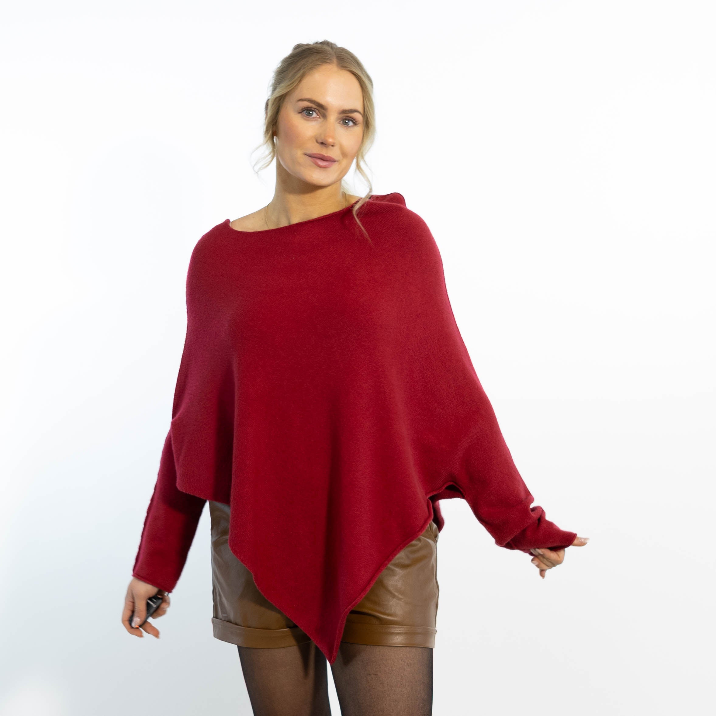 Heidi poncho, Rød