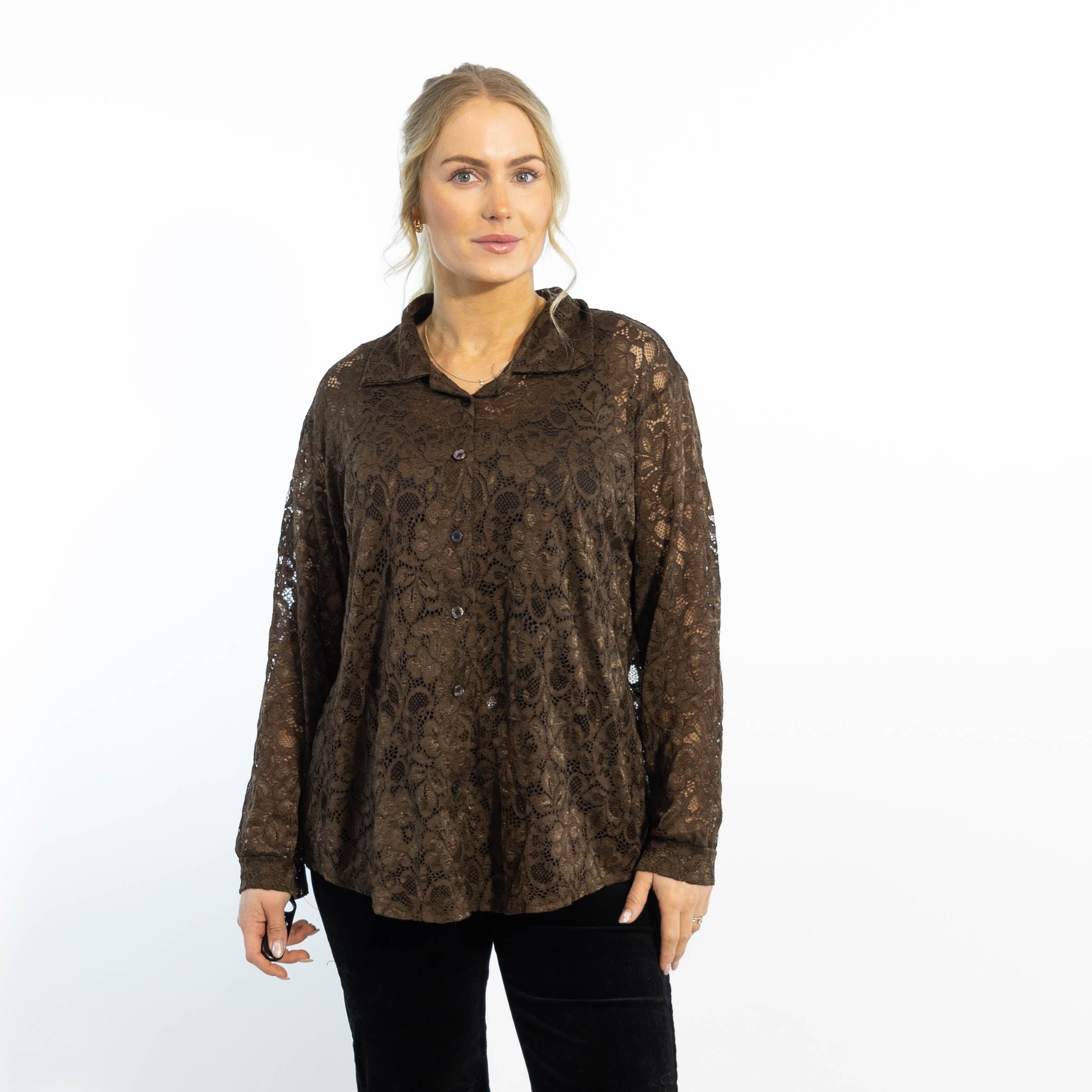 Gunhild chiffon skjorte, Choko