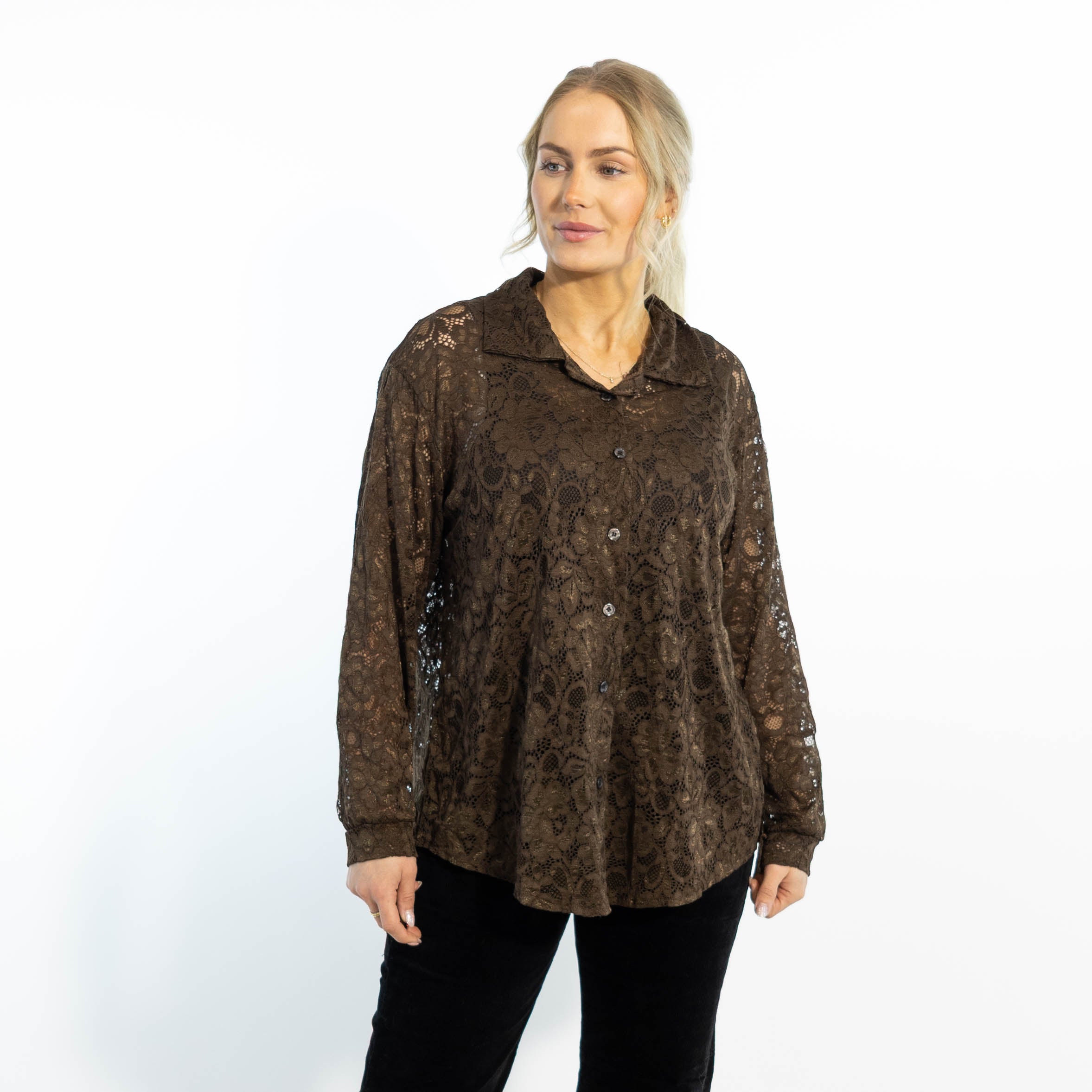 Gunhild chiffon skjorte, Choko