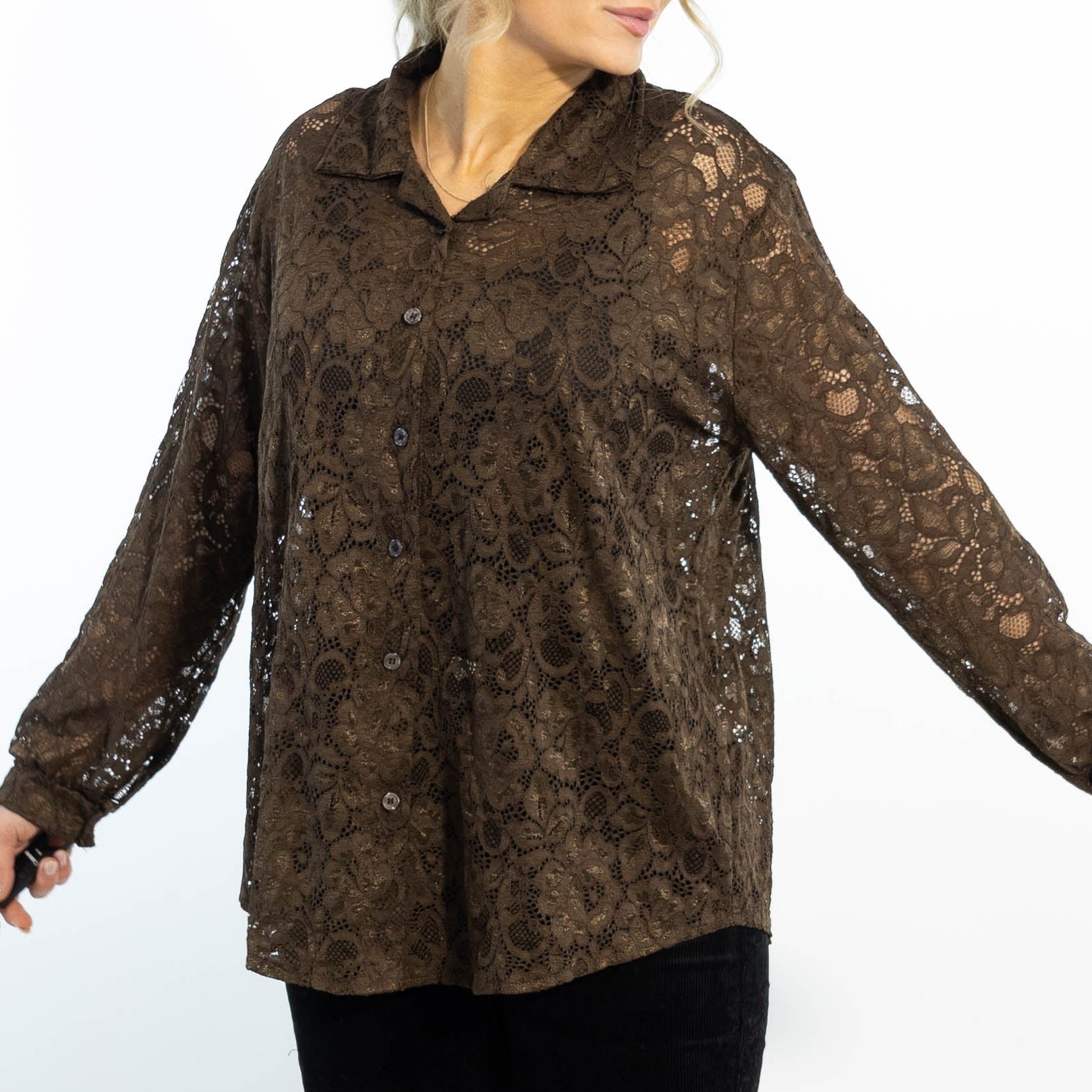 Gunhild chiffon skjorte, Choko