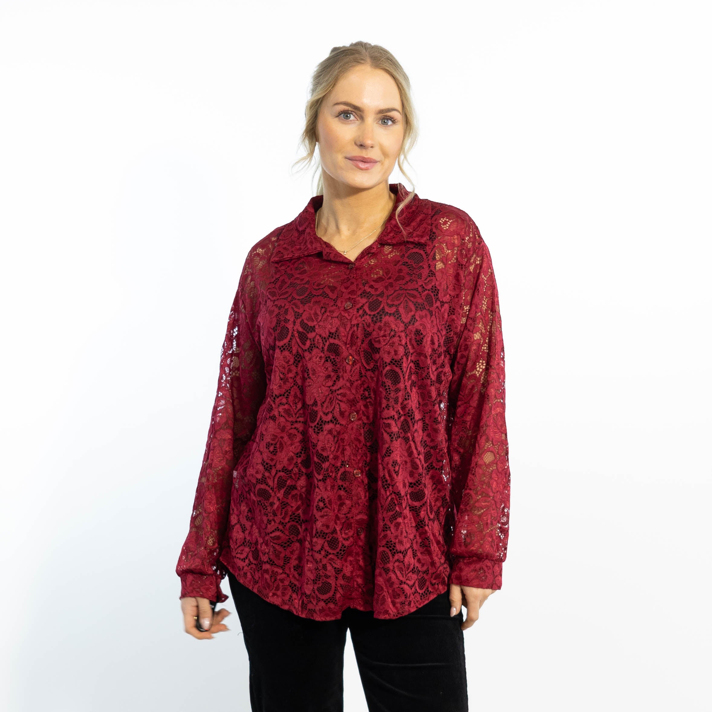 Gunhild chiffon skjorte, Bordeaux