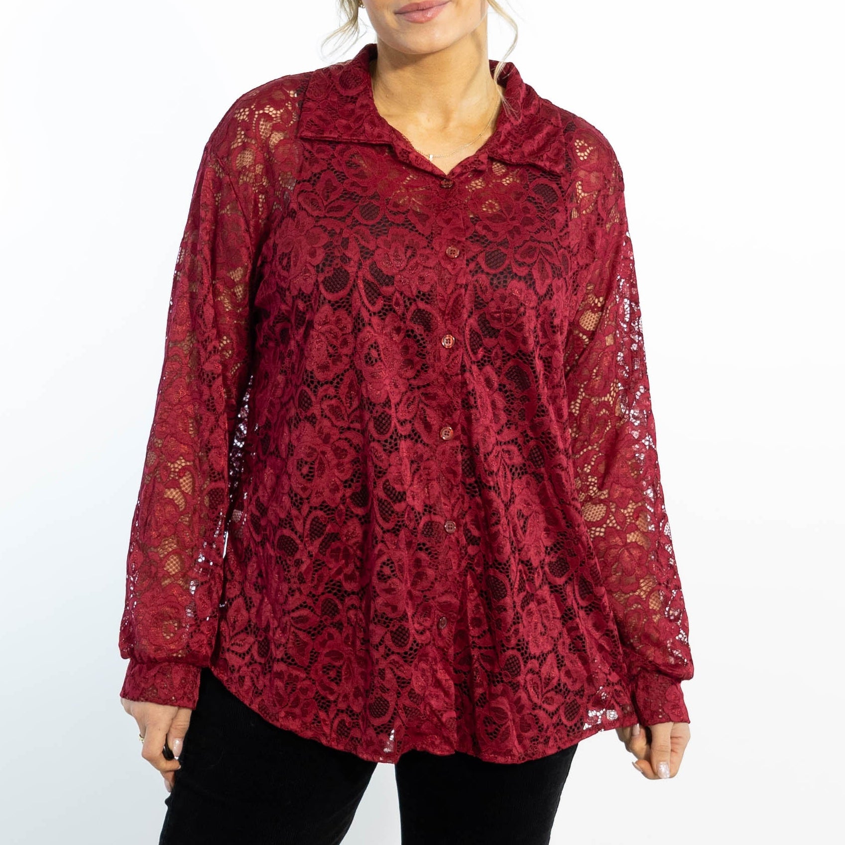 Gunhild chiffon skjorte, Bordeaux