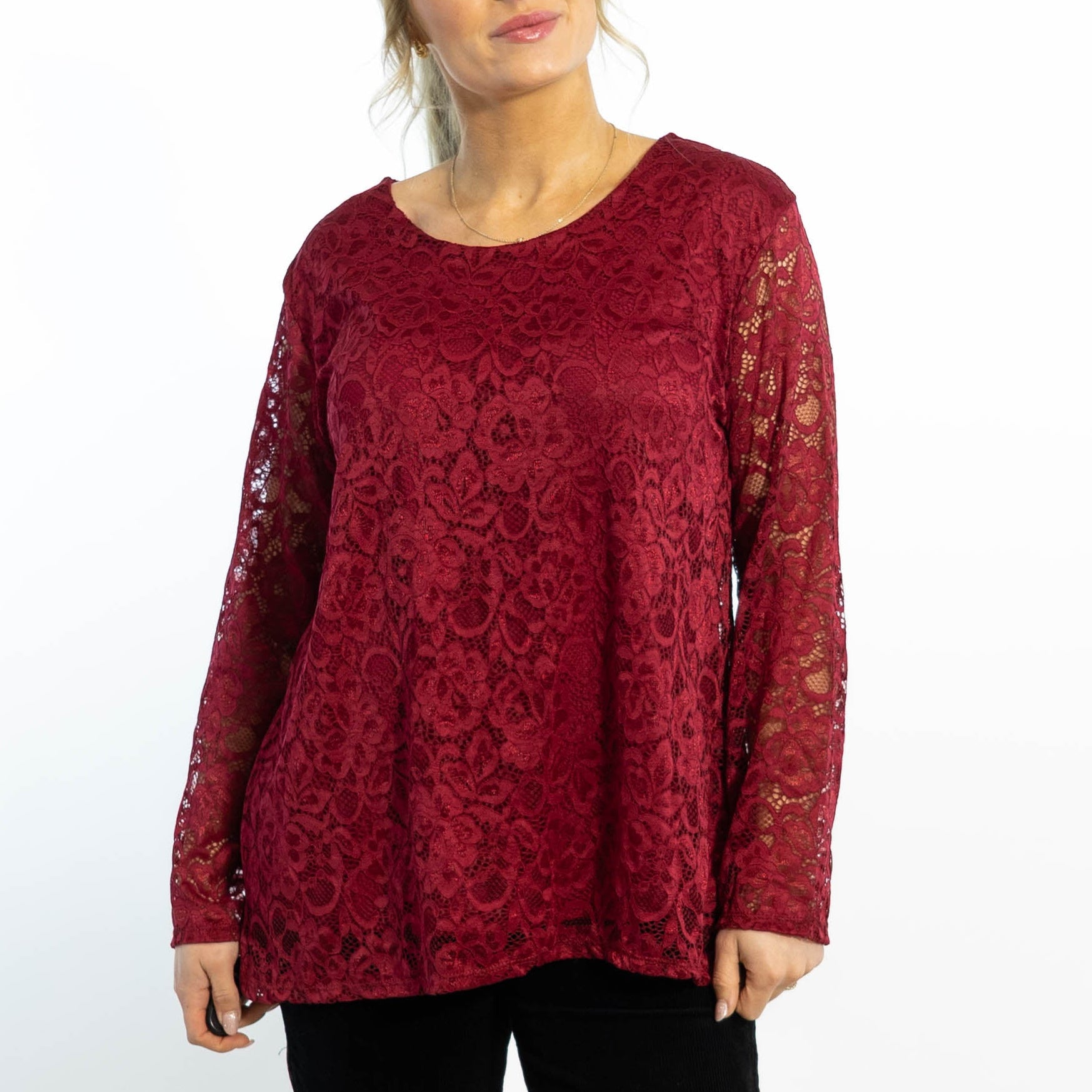 Jasmine chiffon overdel, Bordeaux