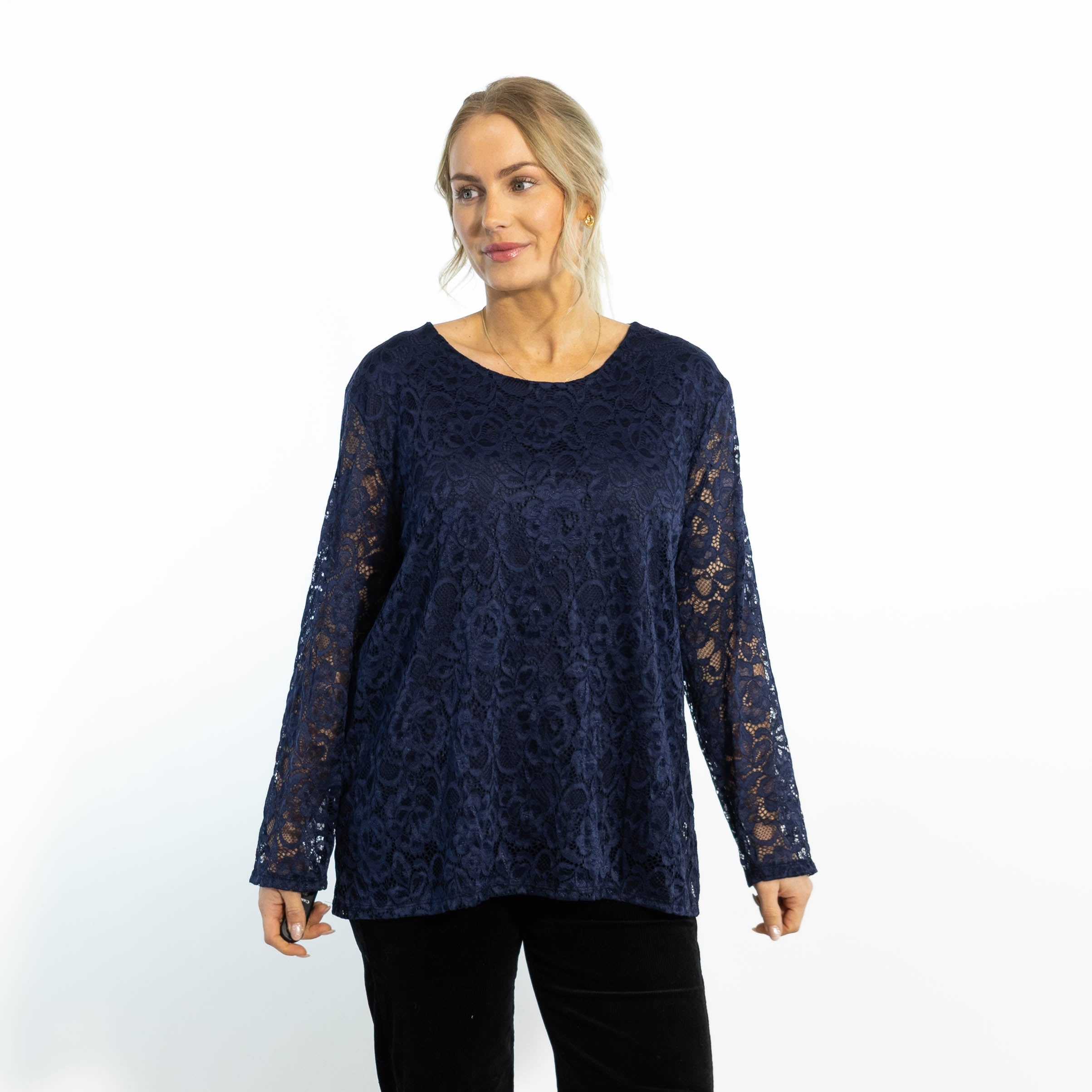 Jasmine chiffon overdel, Navy