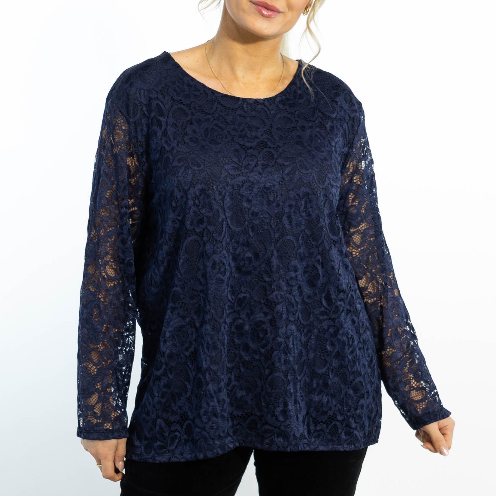 Jasmine chiffon overdel, Navy