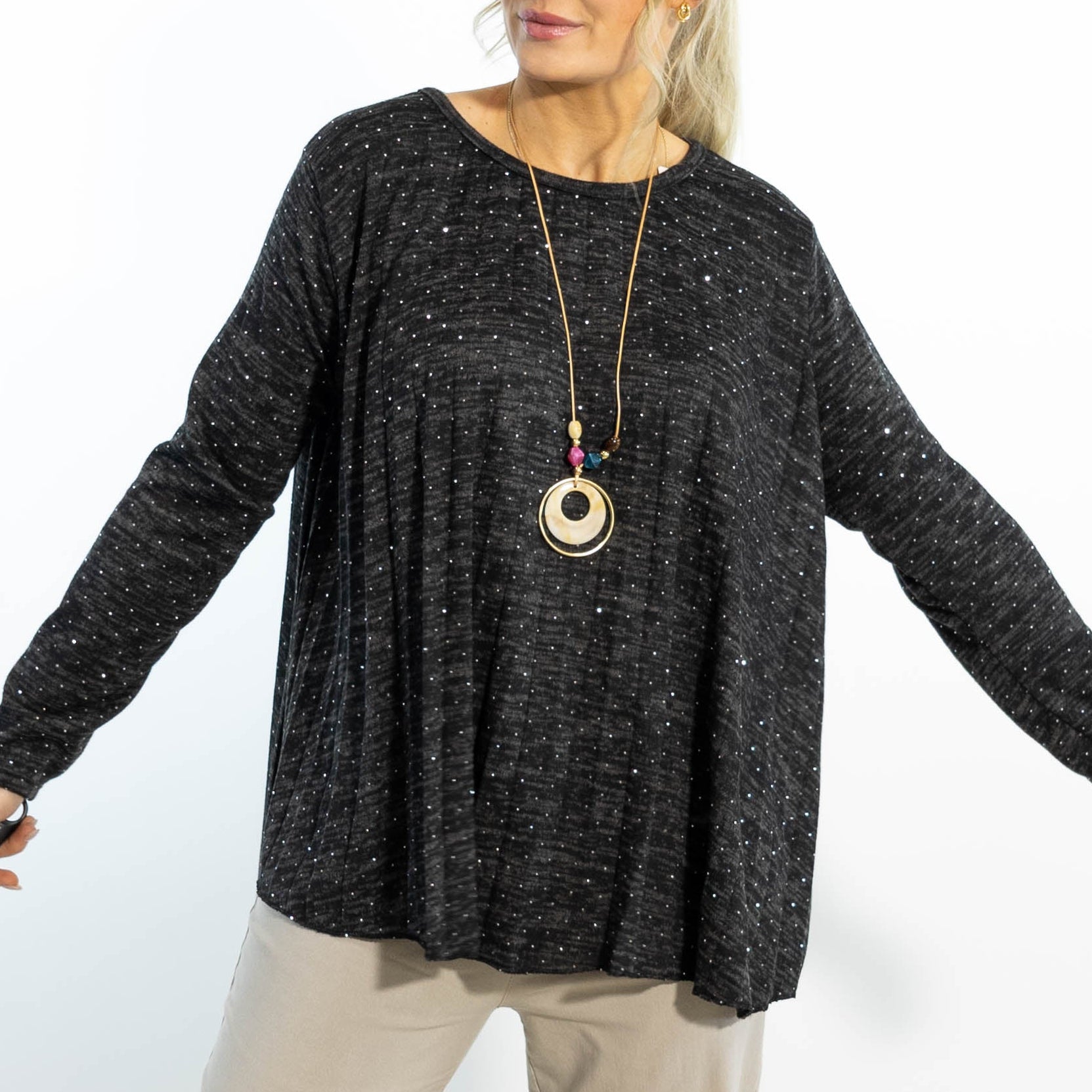 Nora overdel m. kæde, Sort