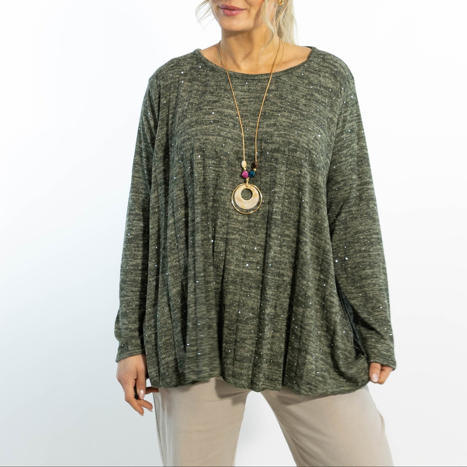 Nora overdel m. kæde, Khaki