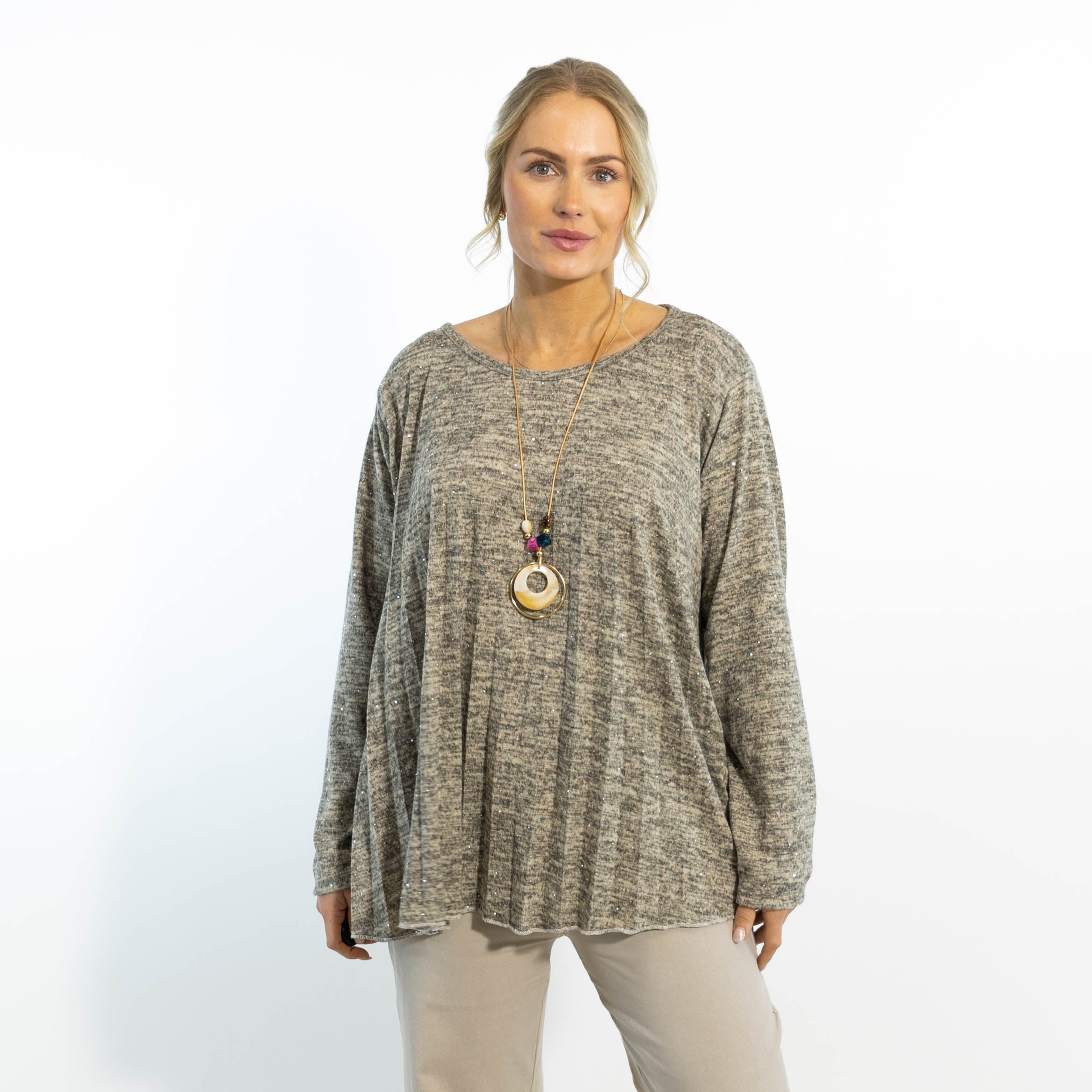 Nora overdel m. kæde, Taupe