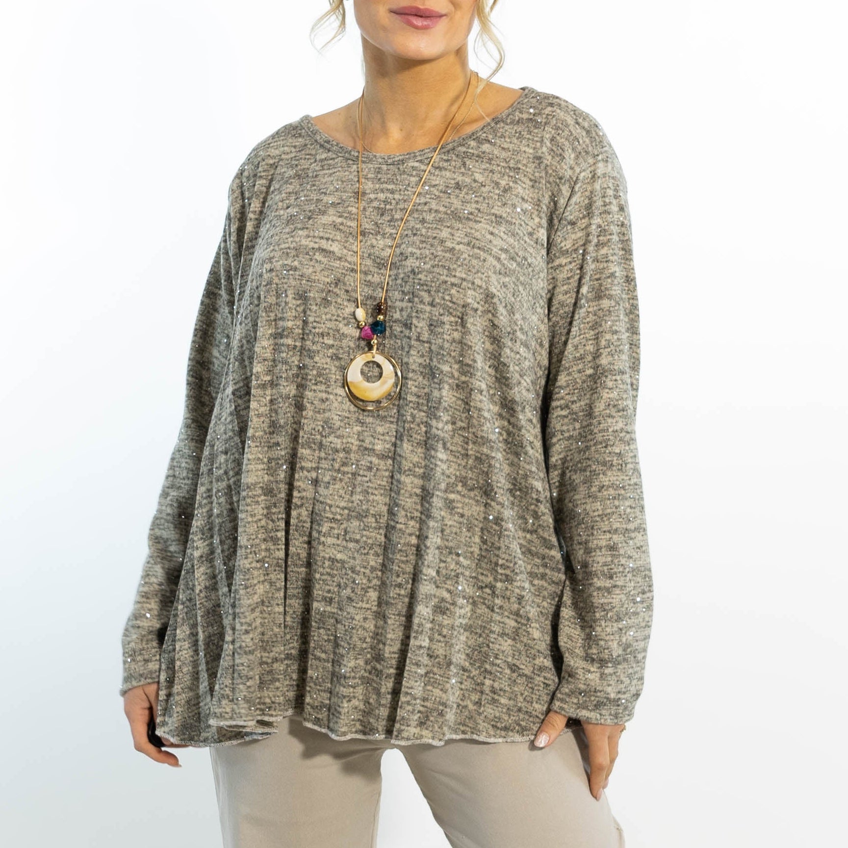 Nora overdel m. kæde, Taupe