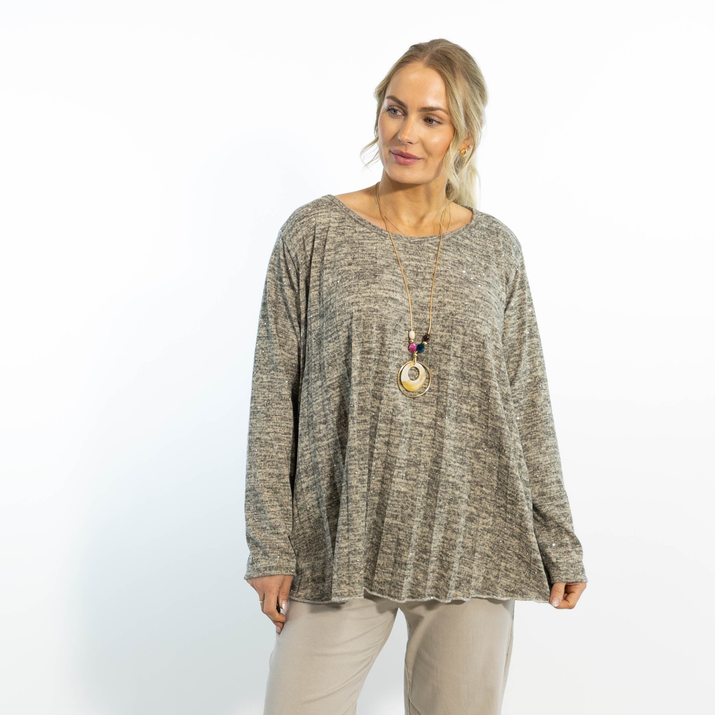 Nora overdel m. kæde, Taupe