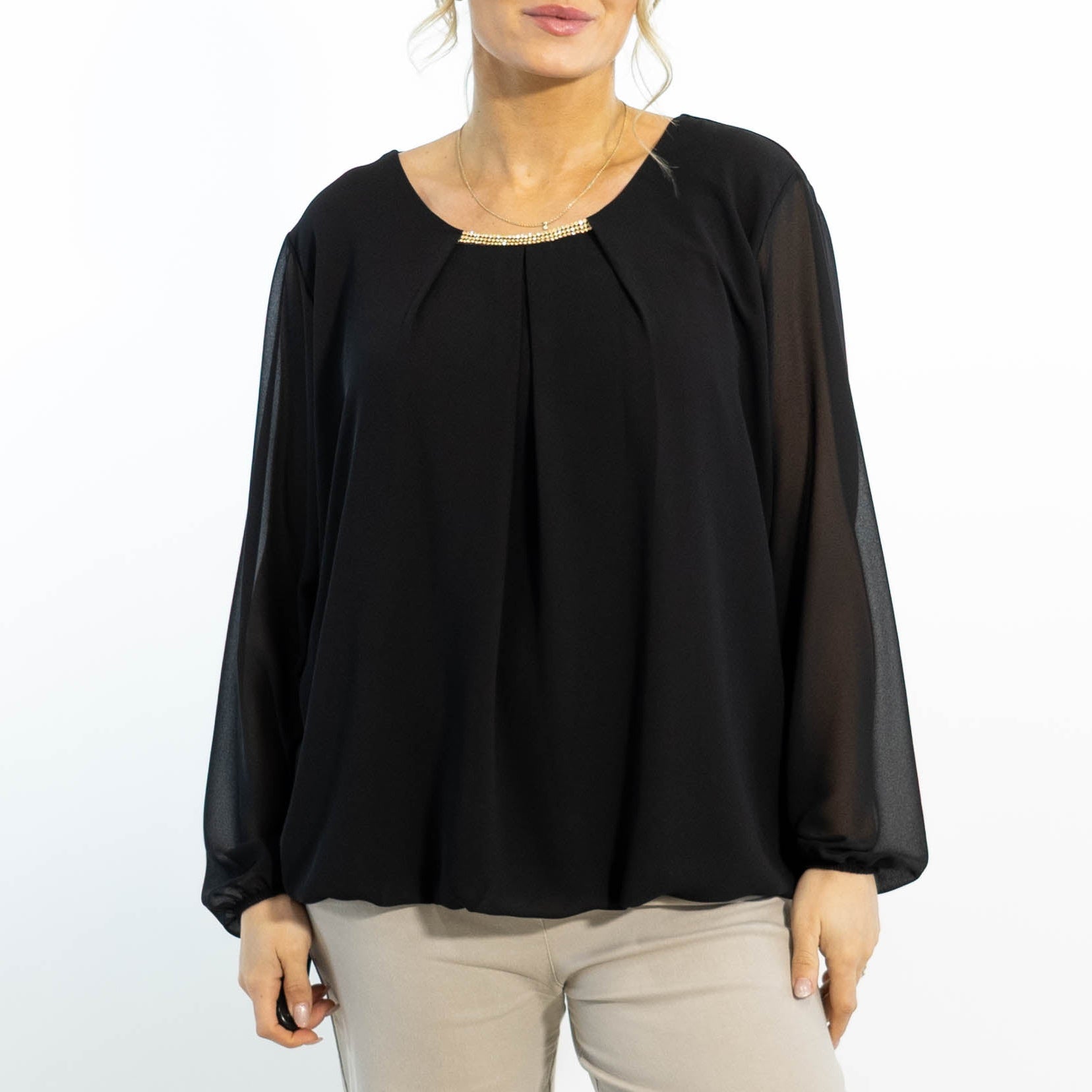 Adda chiffon overdel, Sort