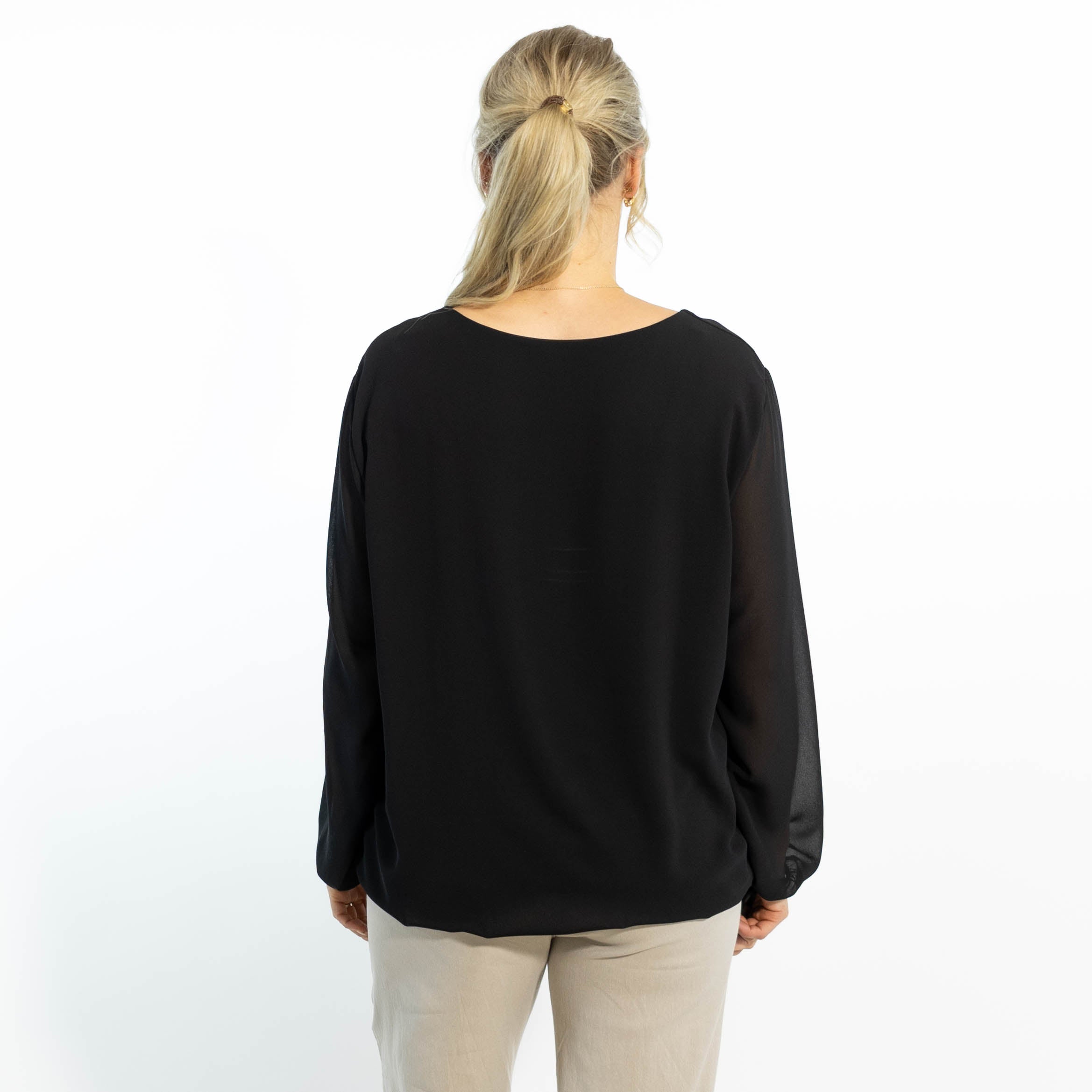 Adda chiffon overdel, Sort