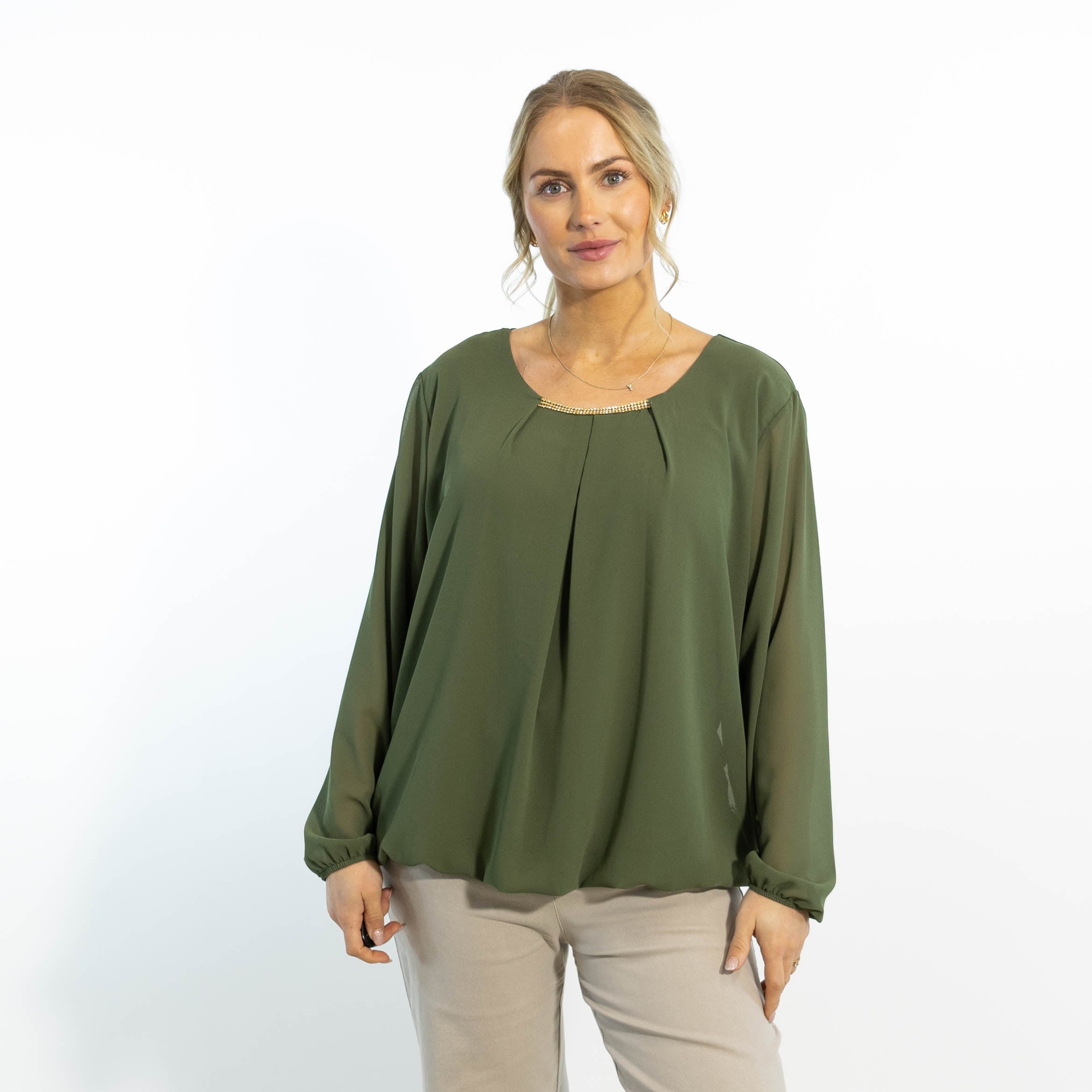 Adda chiffon overdel, Khaki