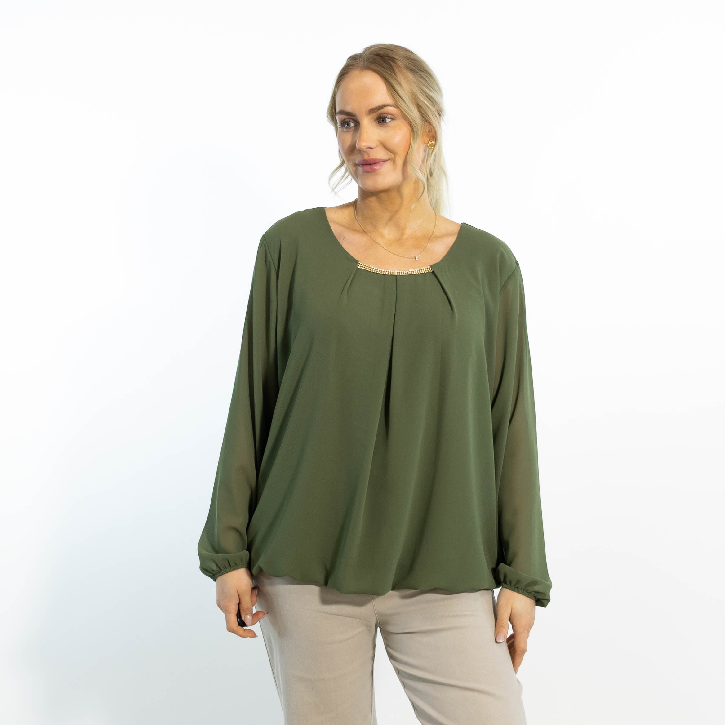 Adda chiffon overdel, Khaki