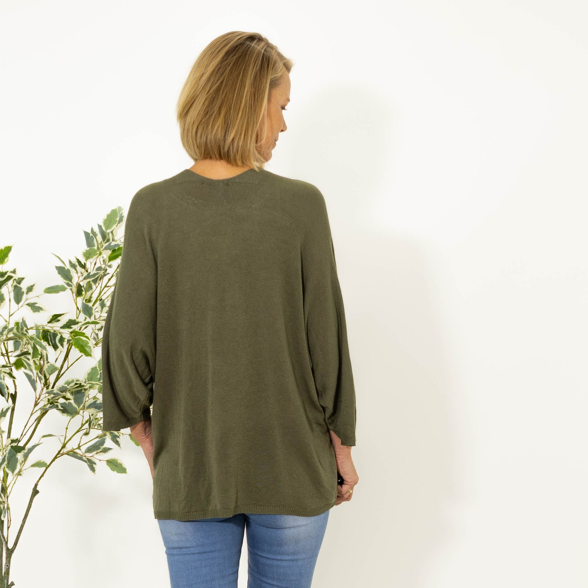 Donna strik cardigan, Khaki