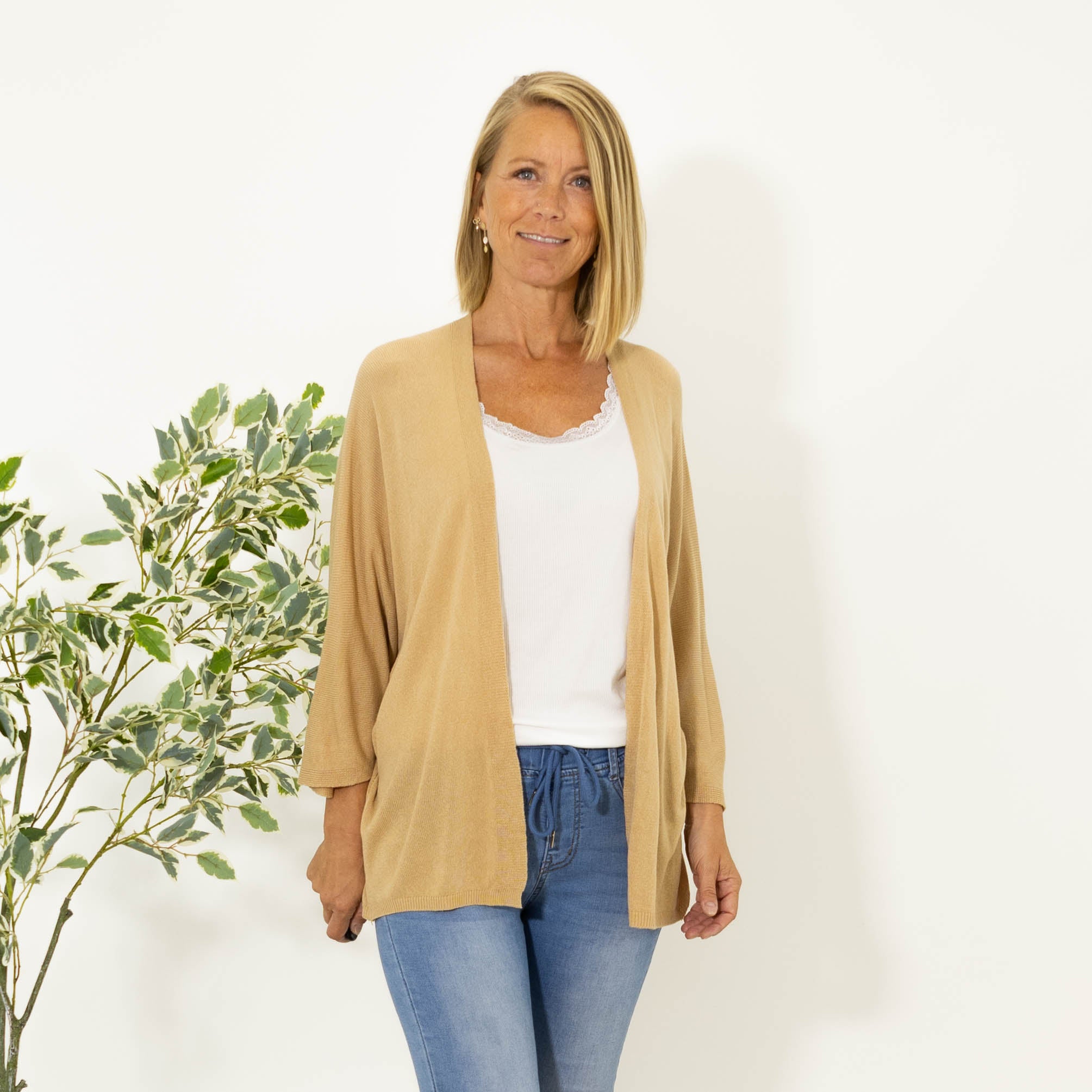 Donna strik cardigan, Beige