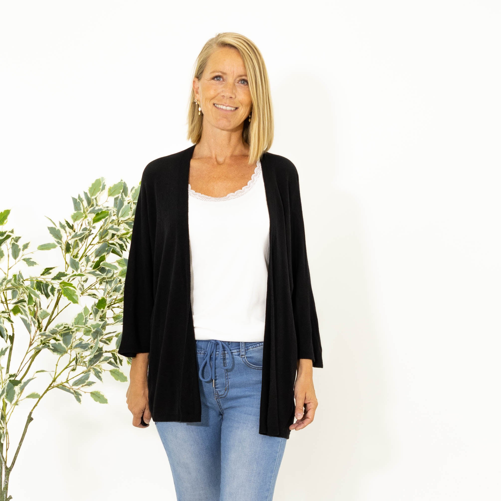 Donna strik cardigan, Sort