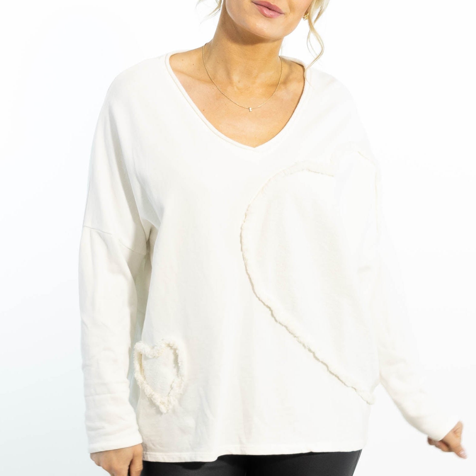 Georgia bomulds sweatshirt, Hvid