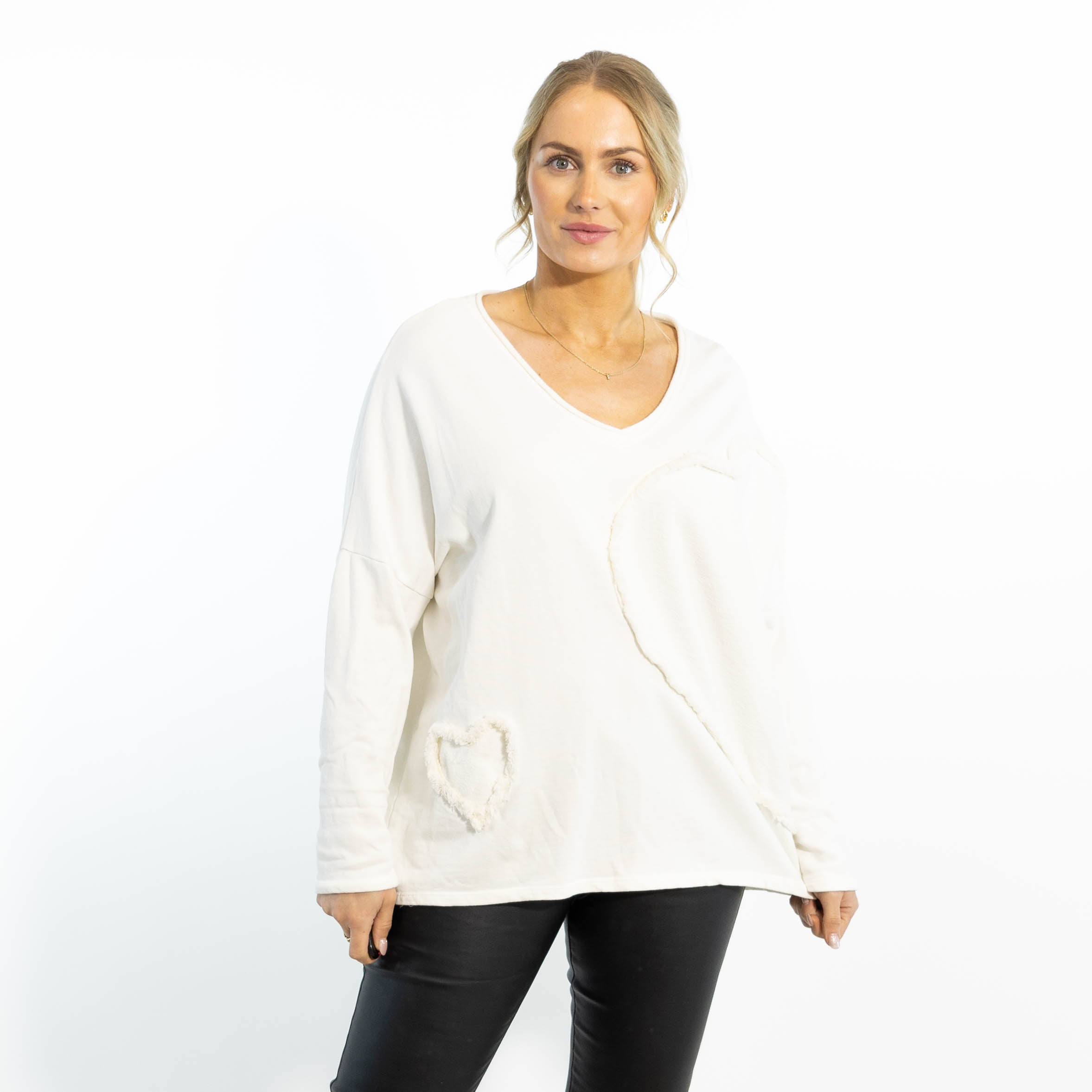 Georgia bomulds sweatshirt, Hvid