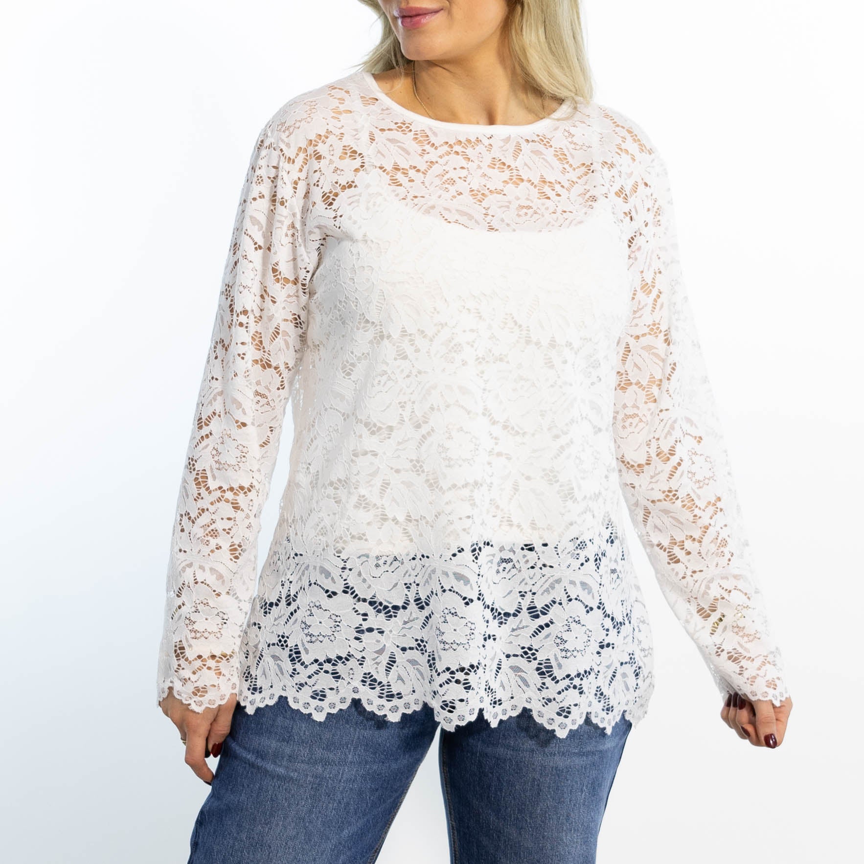 Domino lace overdel, Hvid