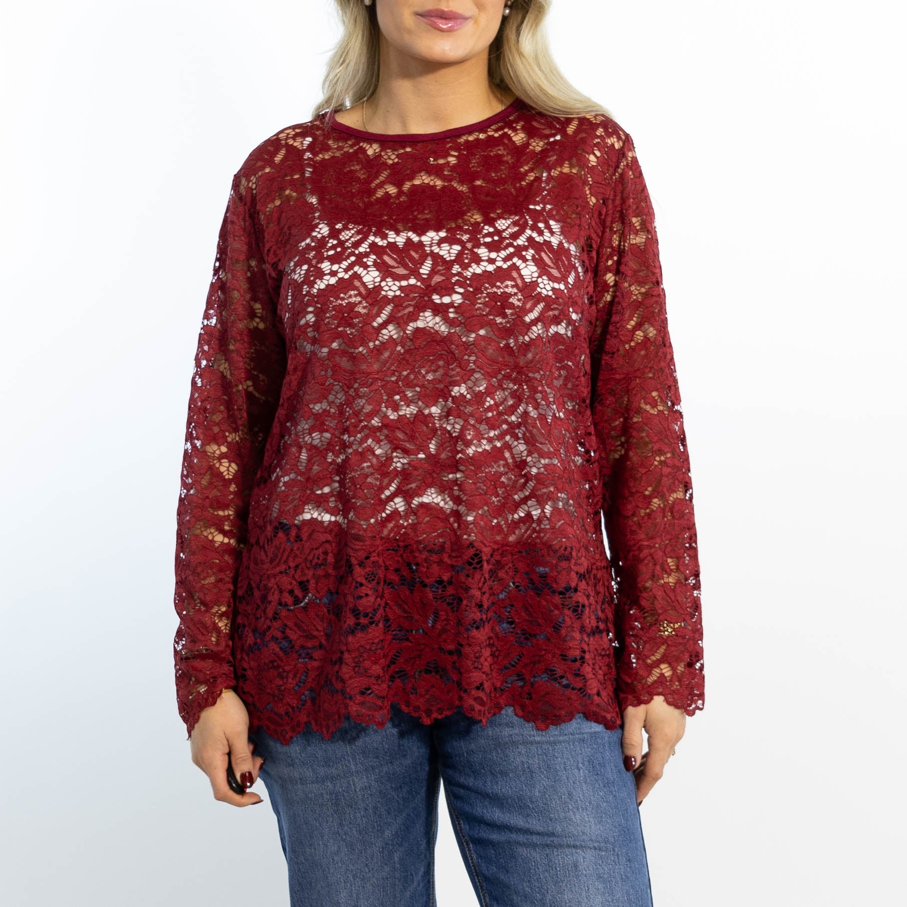 Domino lace overdel, Bordeaux