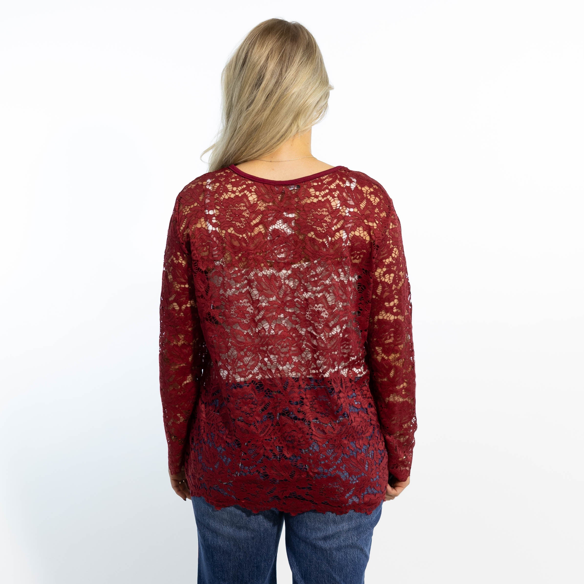 Domino lace overdel, Bordeaux