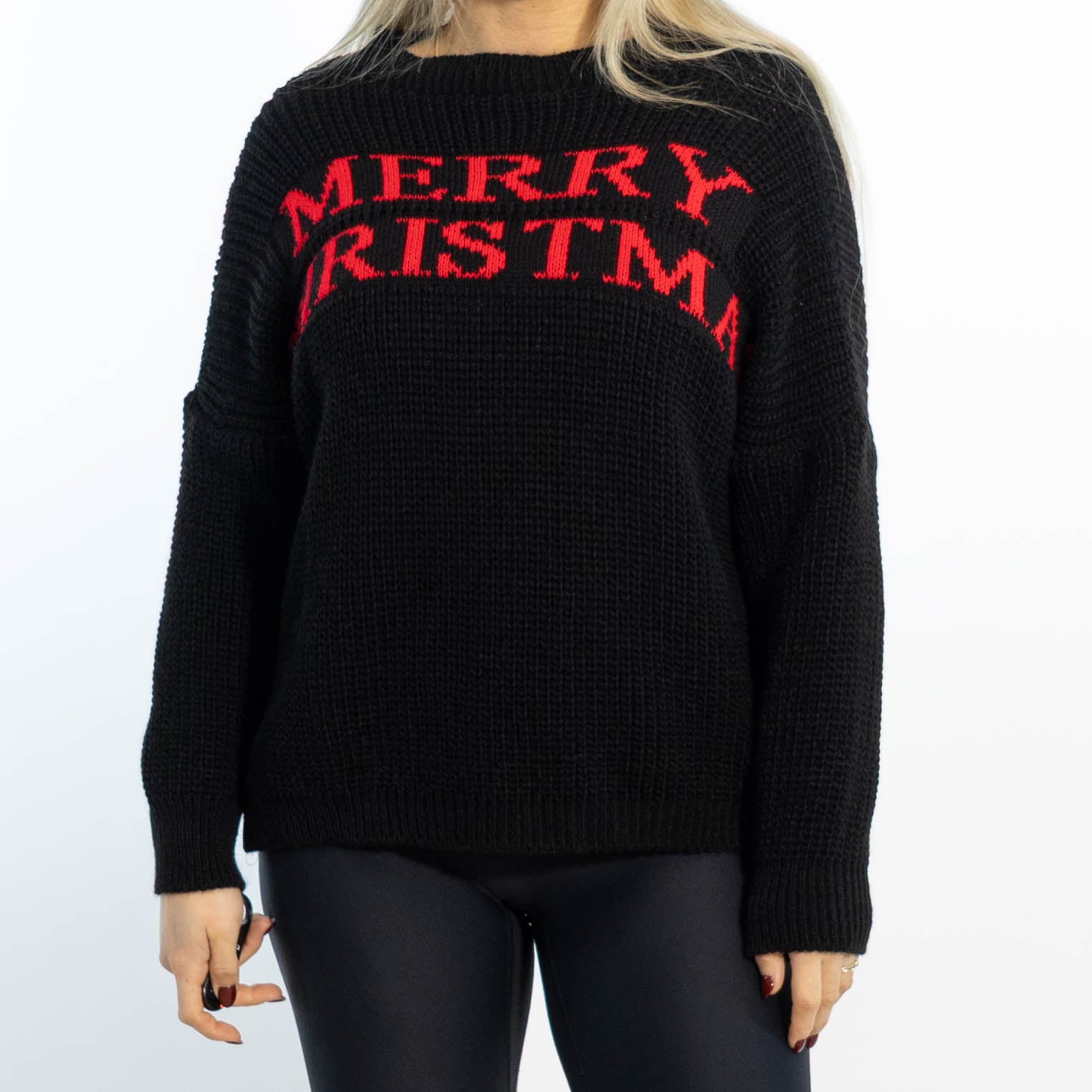 Aja rundhals julestrik, Sort