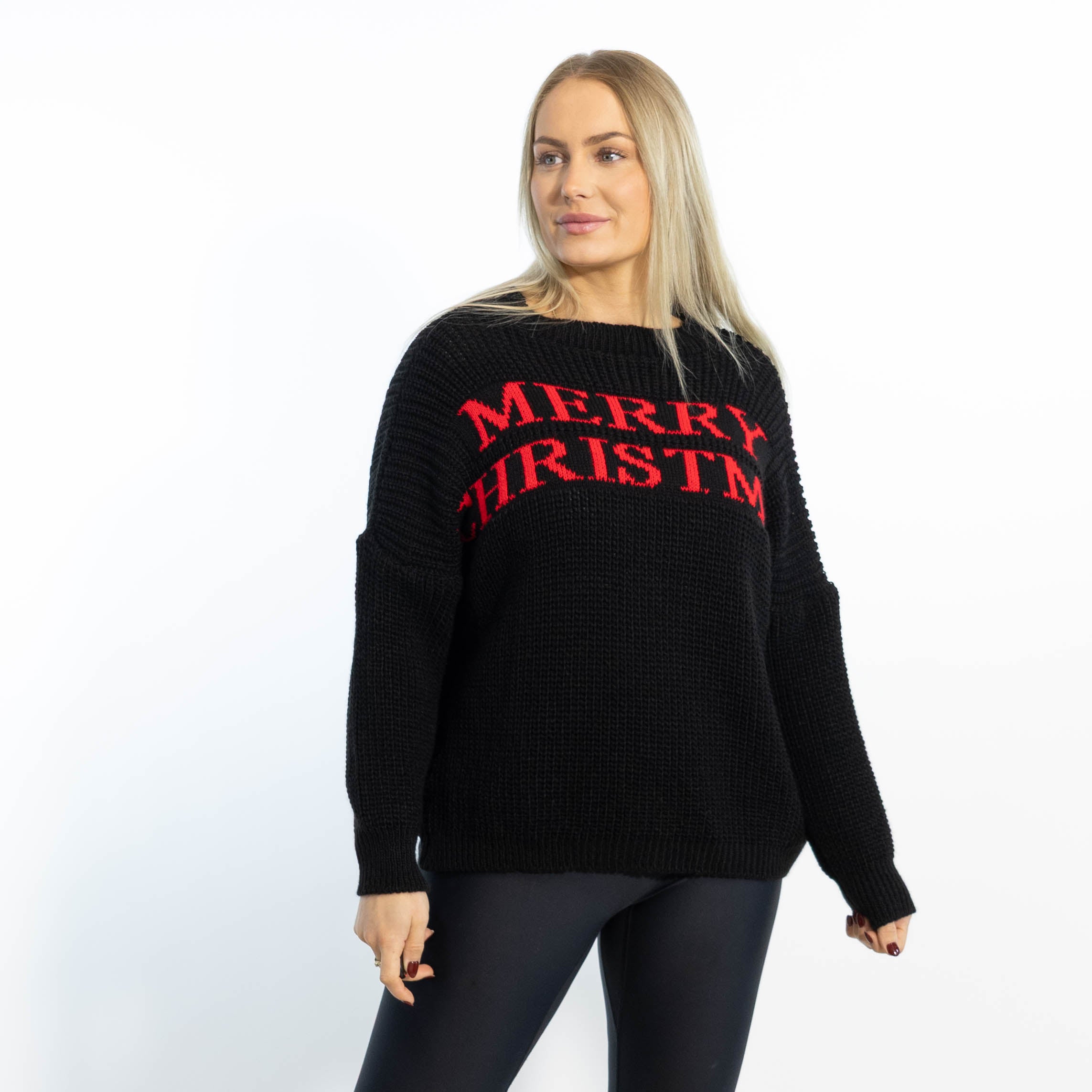 Aja rundhals julestrik, Sort