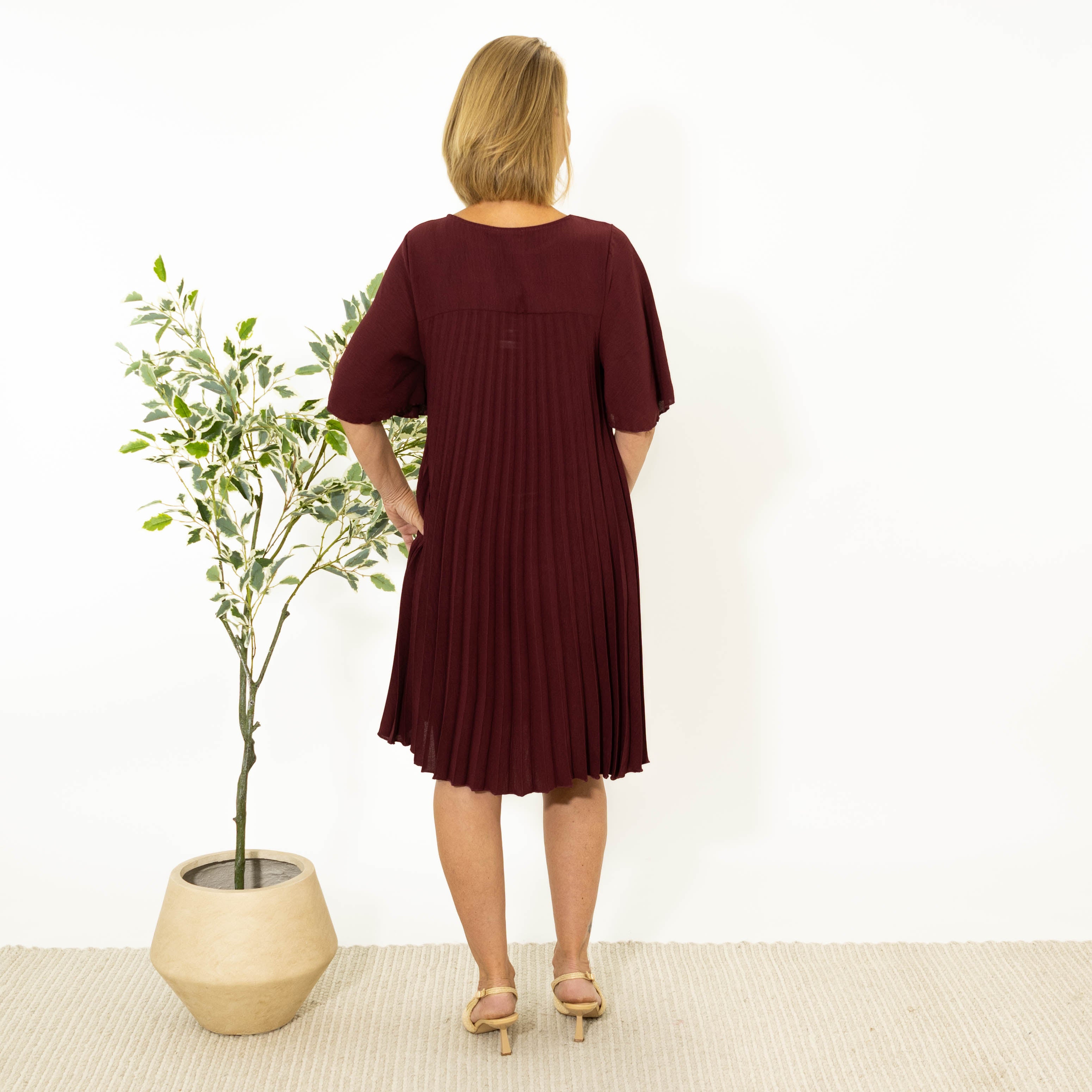 Sophie Chiffon kjole, Bordeaux