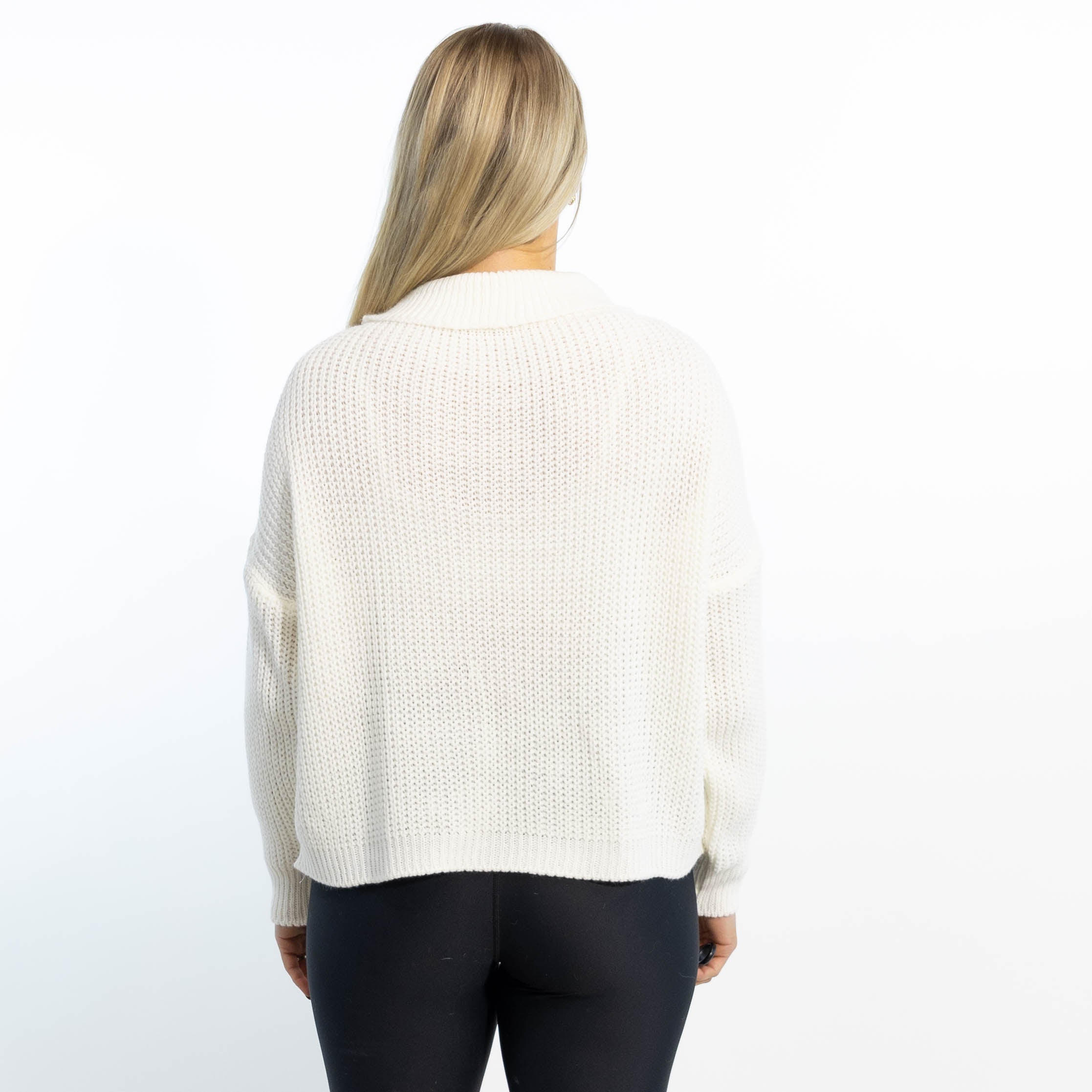 Maiken julestrik m. rullekrave, Hvid