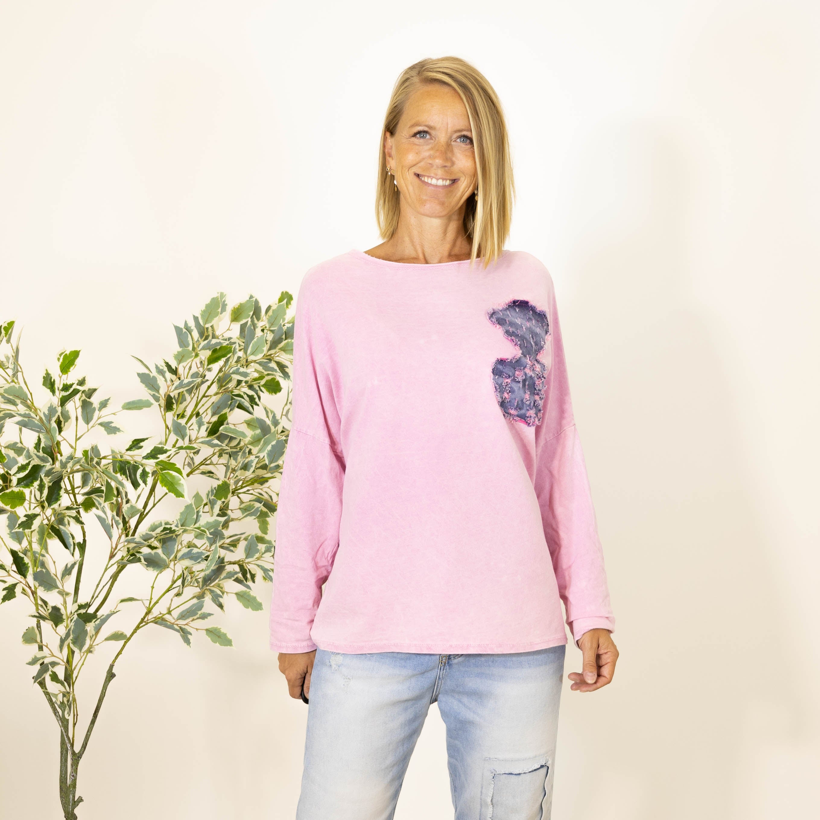 Mattie bomulds sweatshirt, Pink